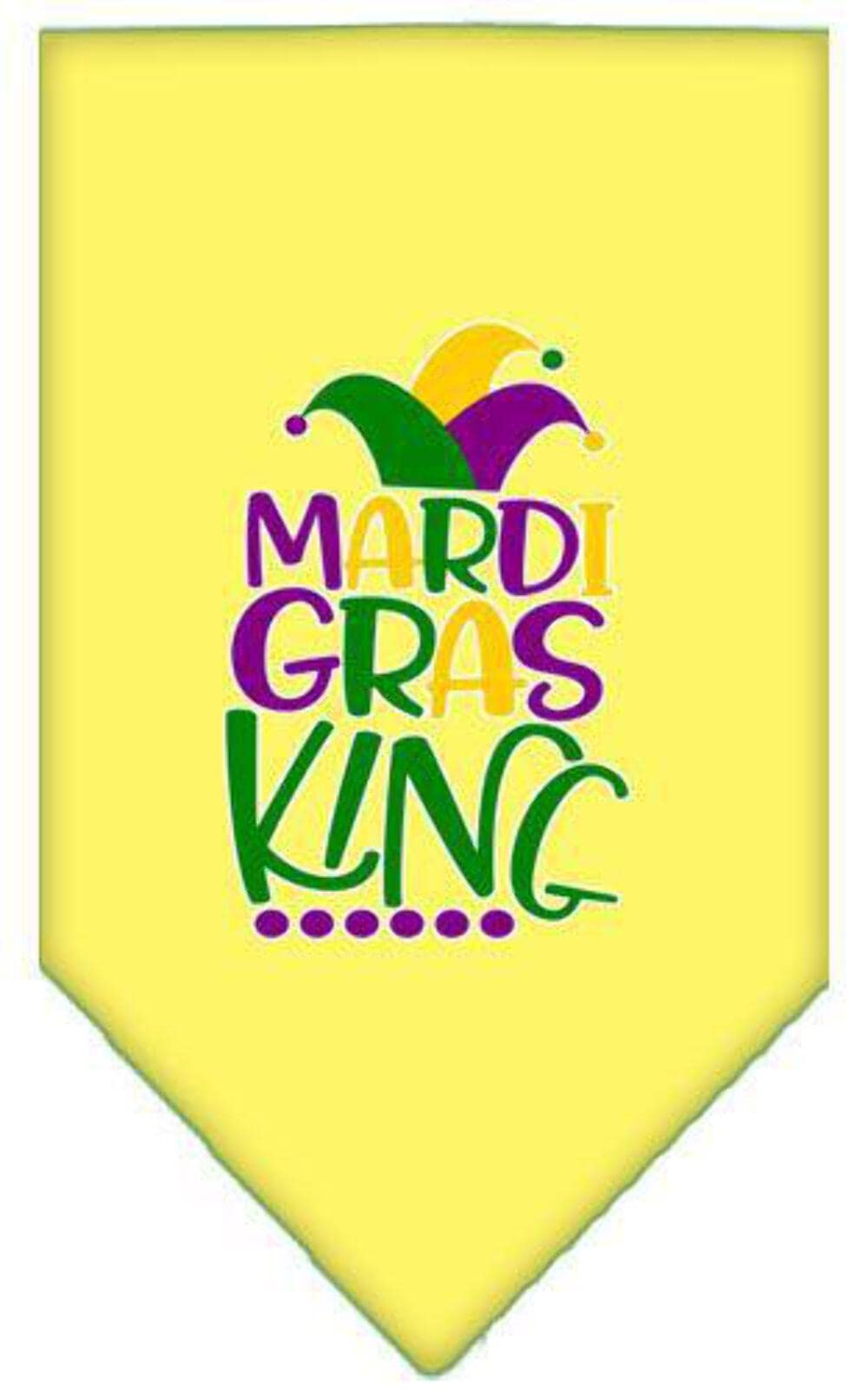 Mirage Pet Product Mardi Gras King Screen Print Mardi Gras Bandana Yellow Small