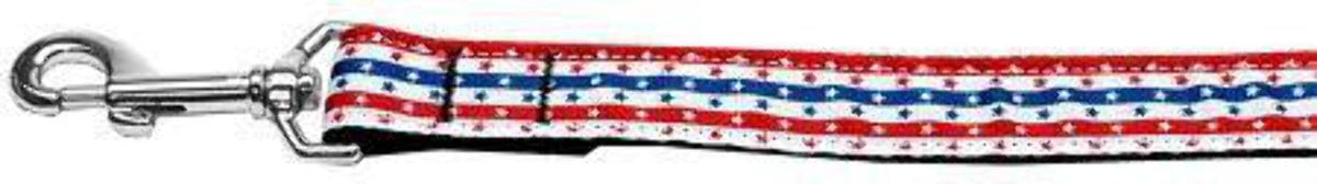 Pet Dog & Cat Nylon Collar or Leash, &quot;Stars and Stripes&quot; 1&quot; w x 4 ft. leash