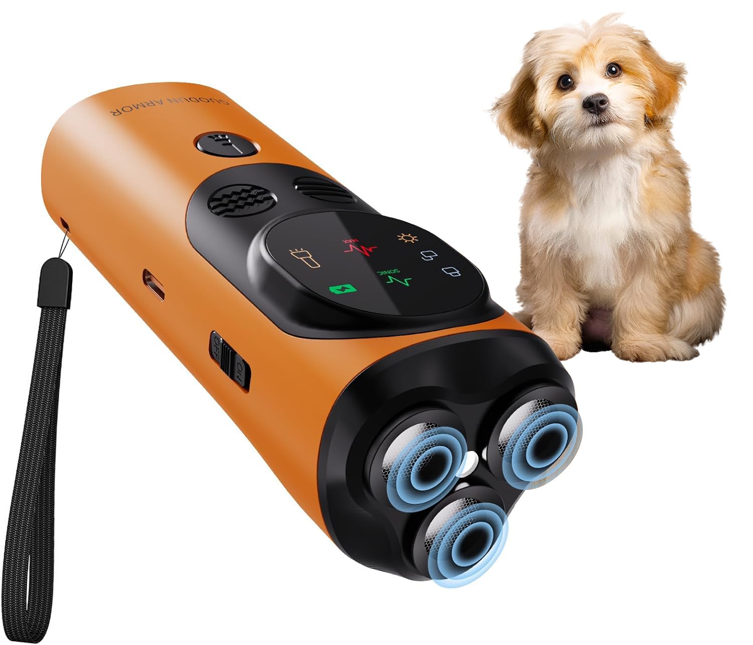Guodun Armor Anti Barking Device For Dogs New Upgraded Version Rechargeable Dog Barking Silencer 3X Head Ultrasonic Dog Repeller