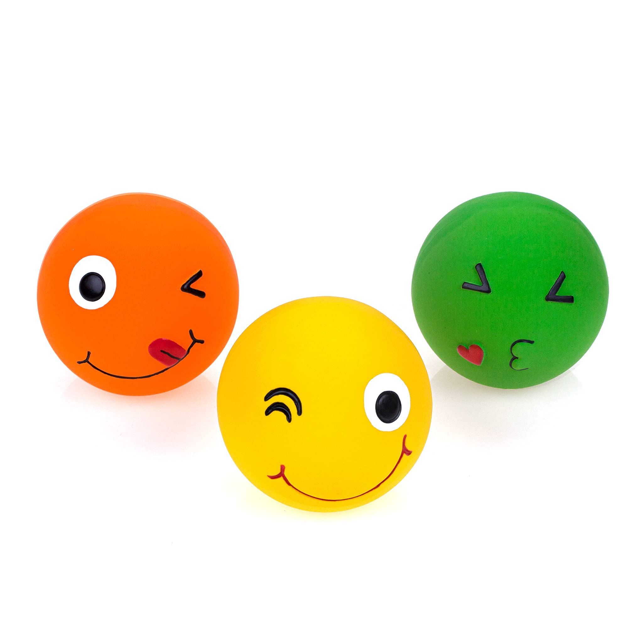 CHIWAVA 3 Pack 2.7'' Latex Squeaky Dog Toy Balls - Interactive Fetch Play for Medium Dogs, Assorted Colors