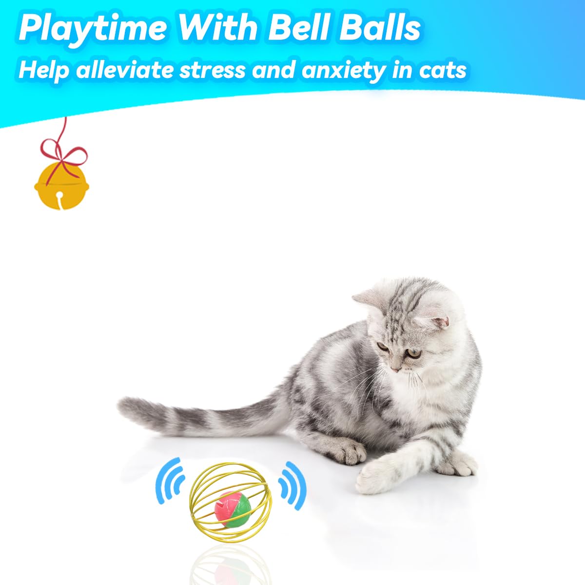 Quvovid Cat Toys 6 Packs Cat Ball Toys, Metal Cage Balls With Mice & Bells, Cat Toys For Indoor Cats And Kitten, Interactive Cat Toys Cat Bell Balls, Mouse Toys, Kitten Toys Promote Physical Exercise