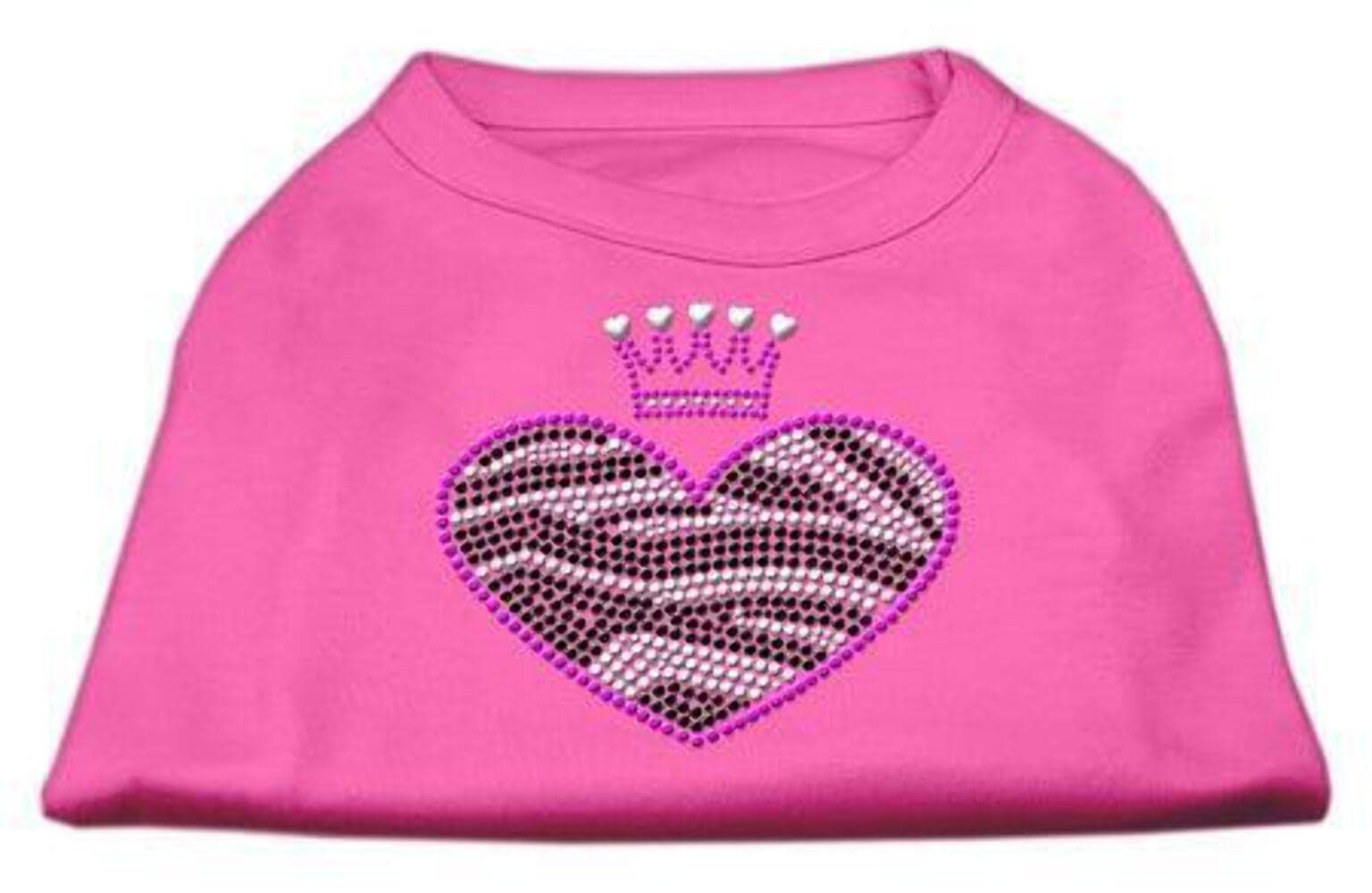 Mirage Pet Products Zebra Heart Rhinestone Dog Shirt, Small, Orange