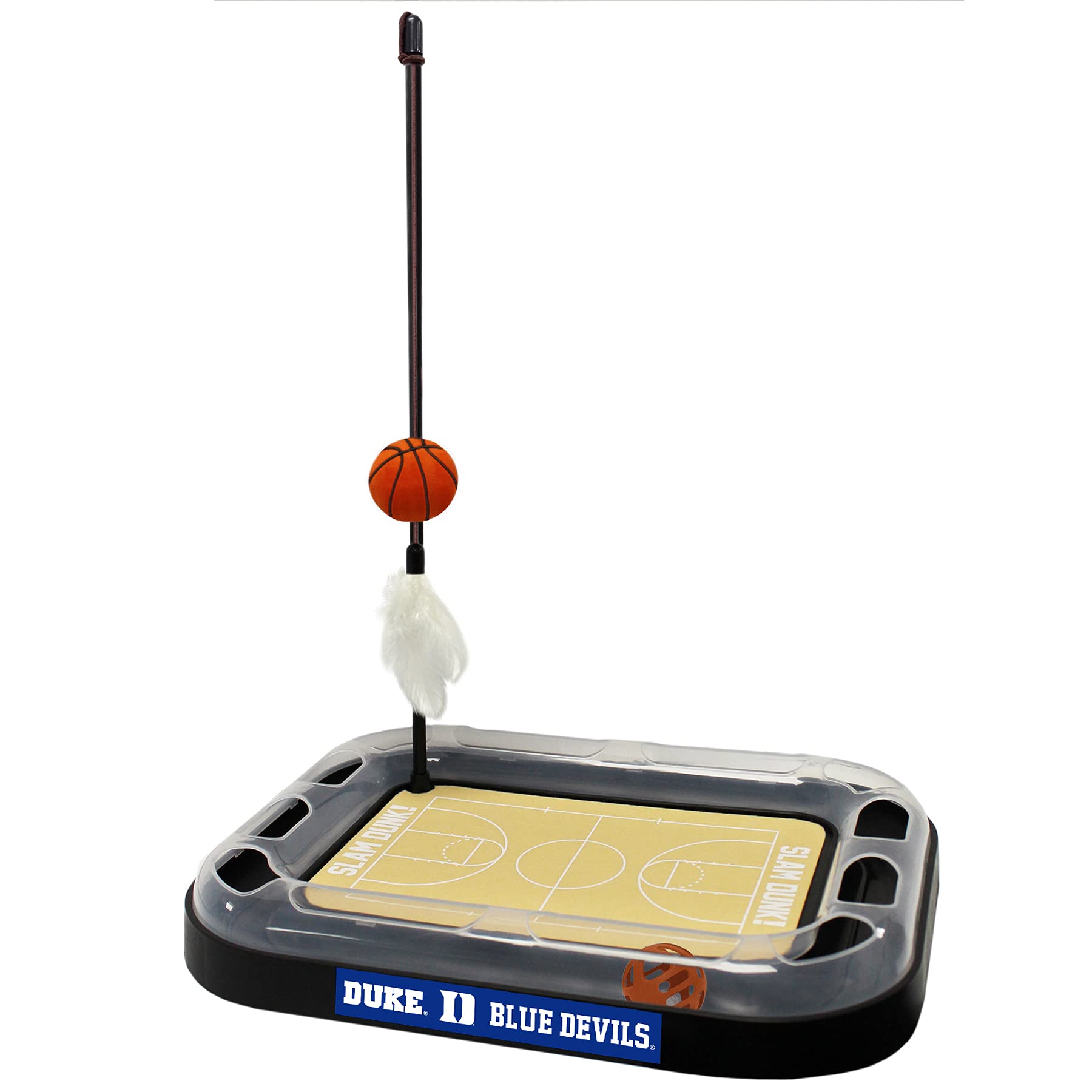 Cats Scratcher Ncaa Duke University Basketball Court Cat Scratcher Toy With Catnip Filled Plush Basketball Toy & Feather Cat Toy