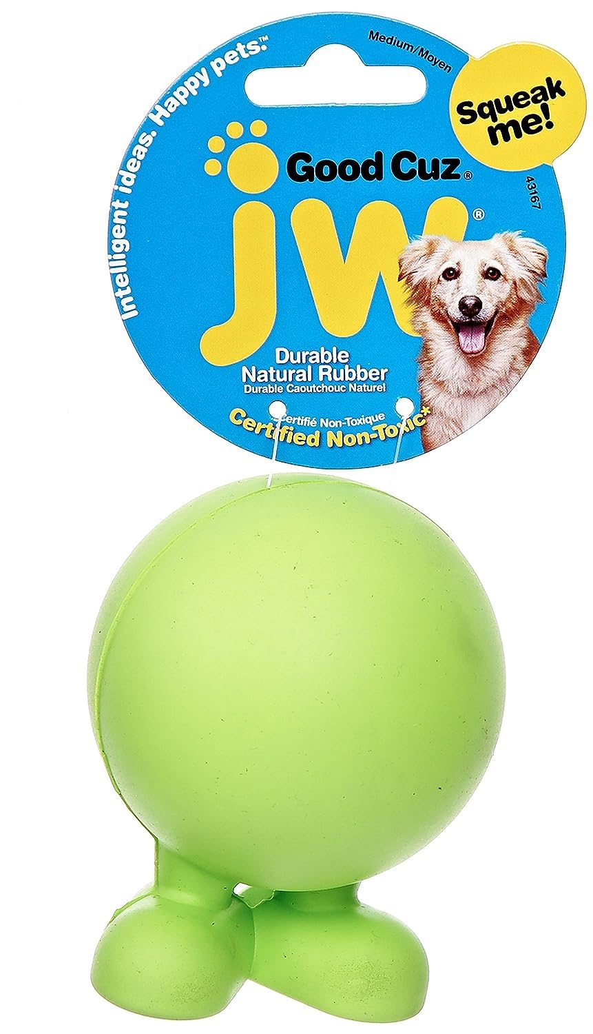 JW Pet Cuz Assorted Good Cuz Rubber Dog Toy Medium