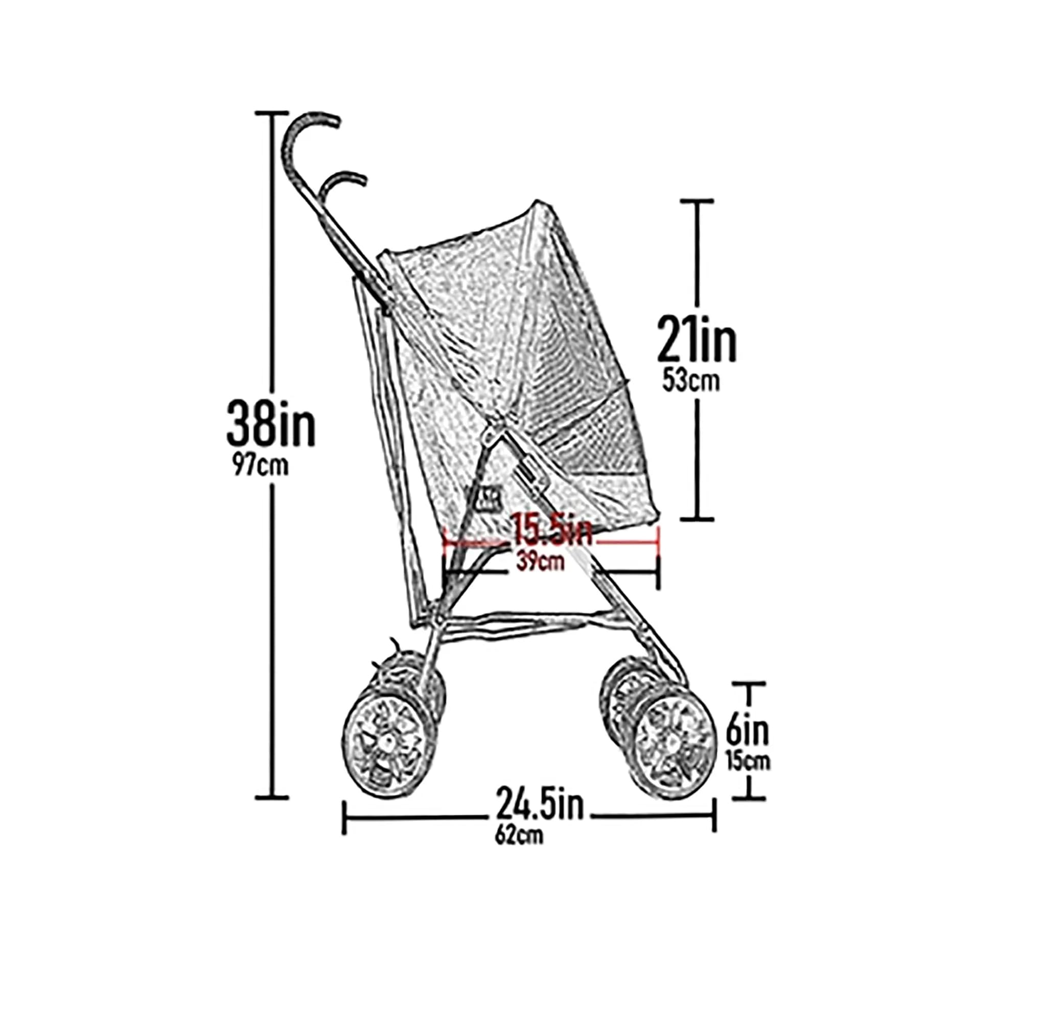 Pet Gear Travel Lite Plus Stroller, Compact, Easy Fold, No Assembly Required, Large Wheels For Cats And Dogs Up To 15 Pounds, Mi
