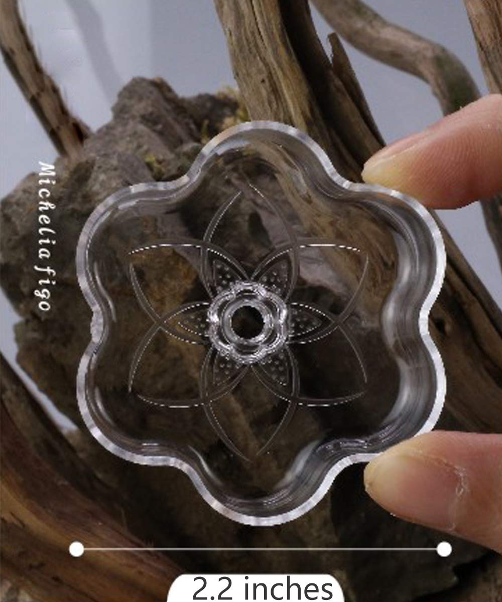 Jzmyxa Aquarium Shrimp/Small Fish Feeding Dish Feeder Dish, Acrylic Material, Mini Size (Magnolia Shaped)