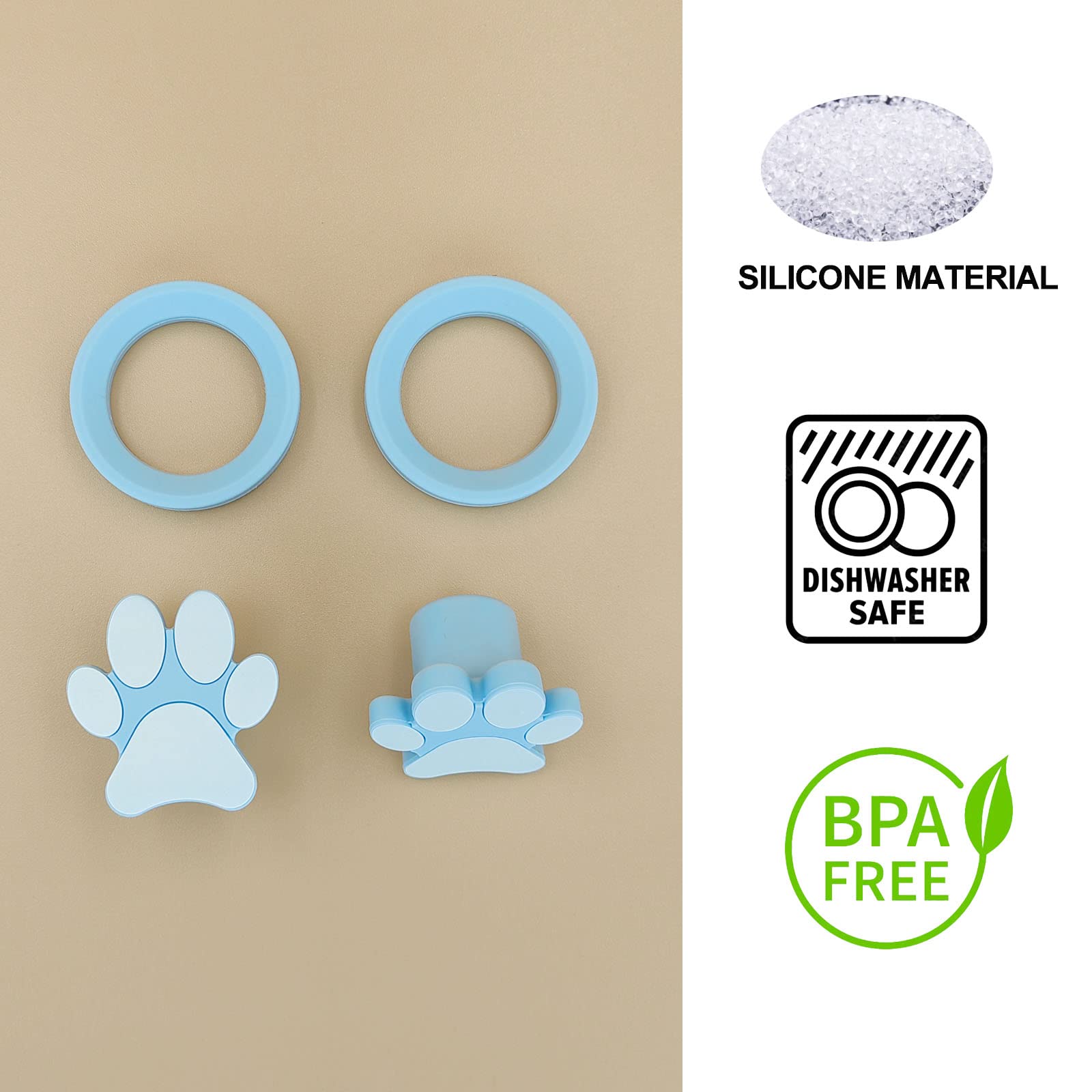 HOMDSG Silicone Plug and Stand for Dog Treat Toy (Size: L & XL), Includes Paw Stopper and Round Holder Only, 2 Pack