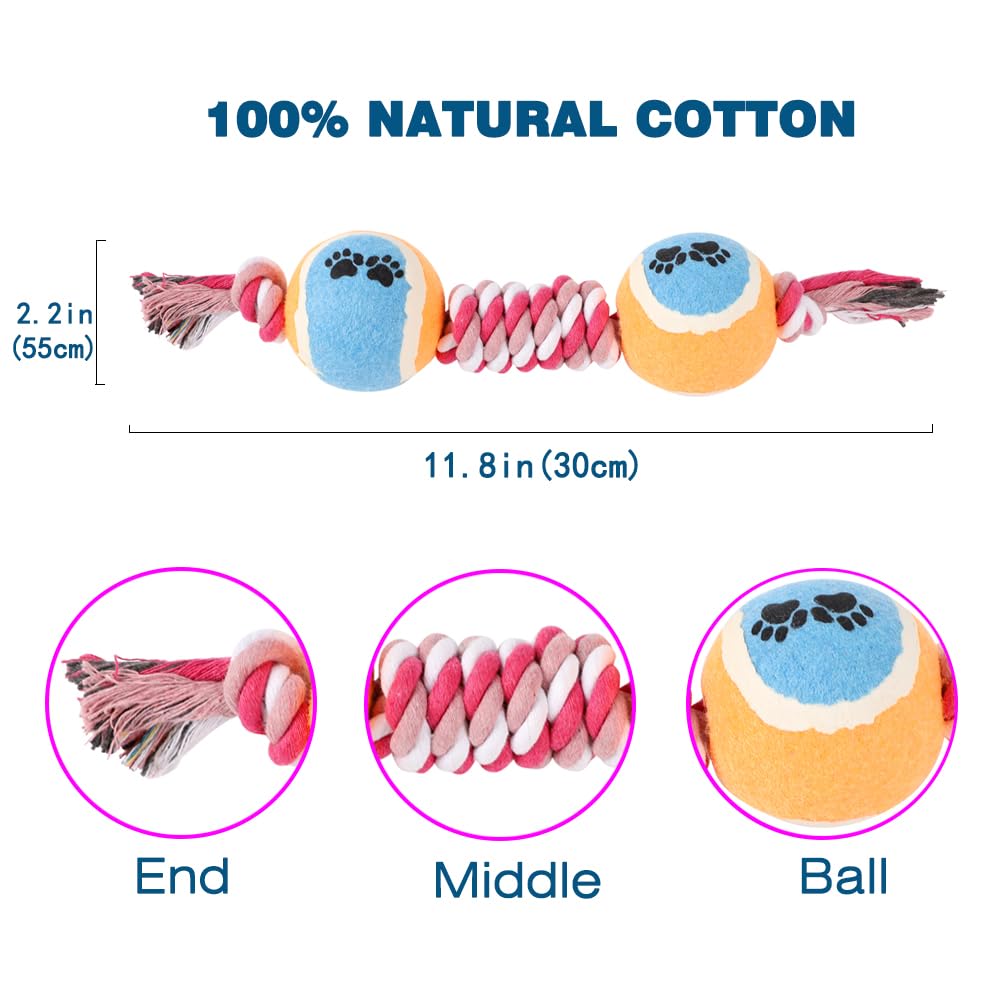 Mqumd Dog Rope Toy, Indestructible Cotton Ropes Dog Toy, Dental Cleaning And Teeth Care Dog Toy, Interactive Tug Of War Pet Toy