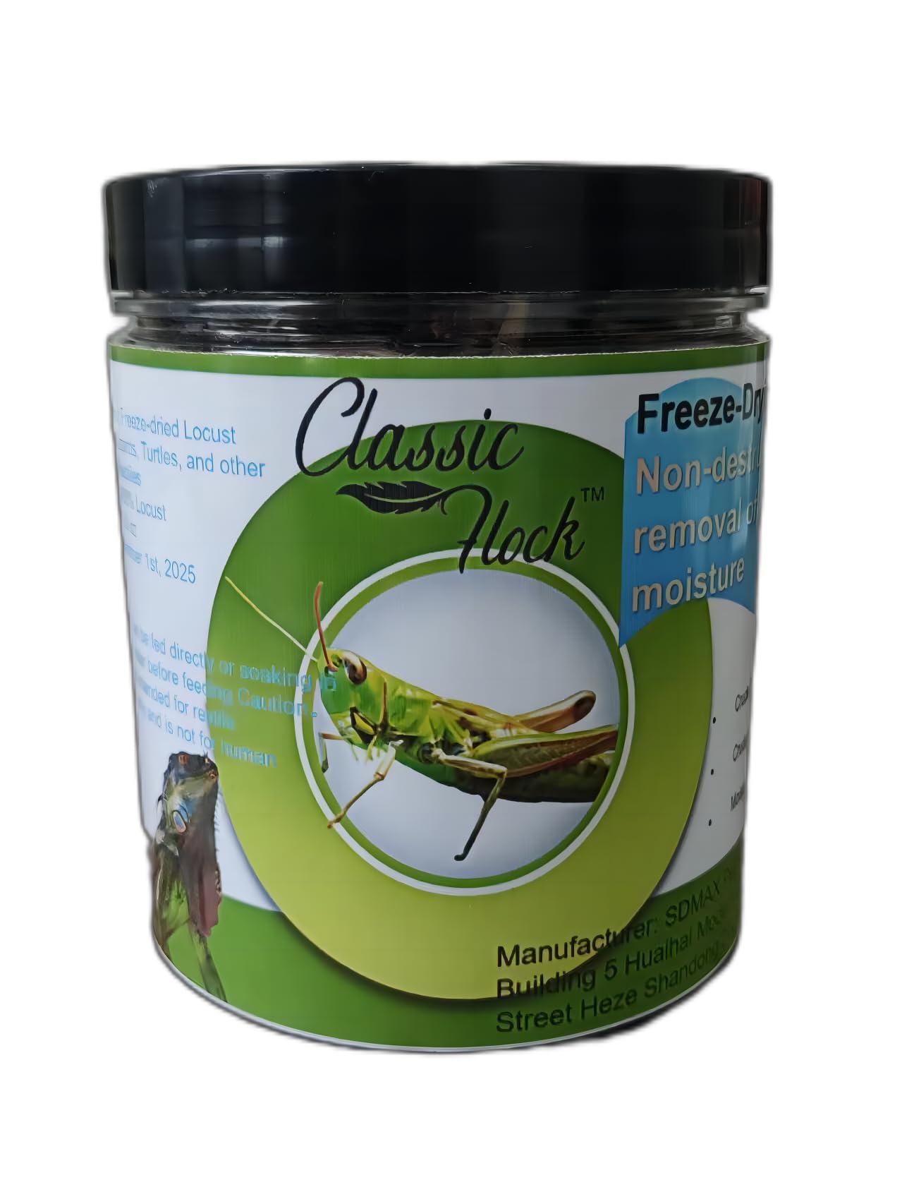 Classic Flock 2oz Freeze-Dried Grasshoppers - Nutritious Reptile & Amphibian Food for High Protein and Essential Amino Acids