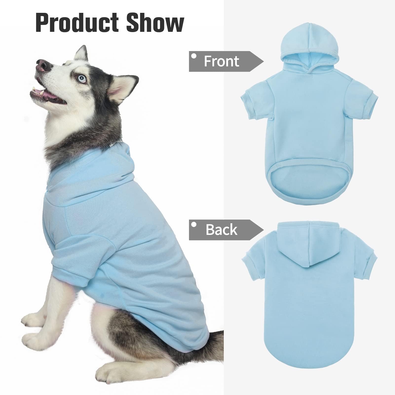 Bingpet Dog Hoodies - Fleece Lined Fall Dog Puppy Sweatshirt Soft Warm Sweater Winter Hooded Clothes For Small Medium Large Dogs