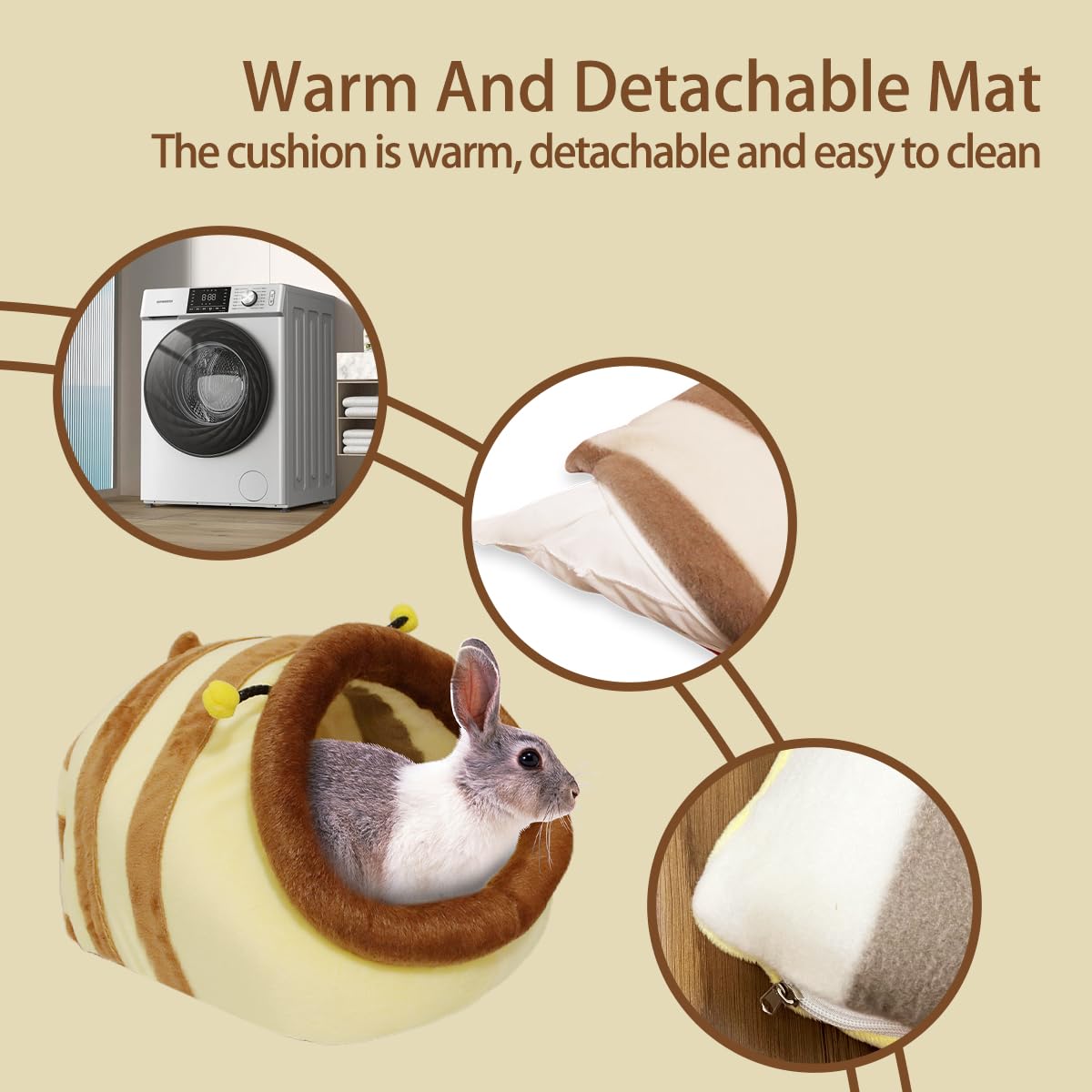 Eaedmy Guinea Pig Bed House & Hideout For Rat Bearded Dragon Hedgehog Ferret To Sleep And Hide, Guinea Pig Cage Accessories Habi