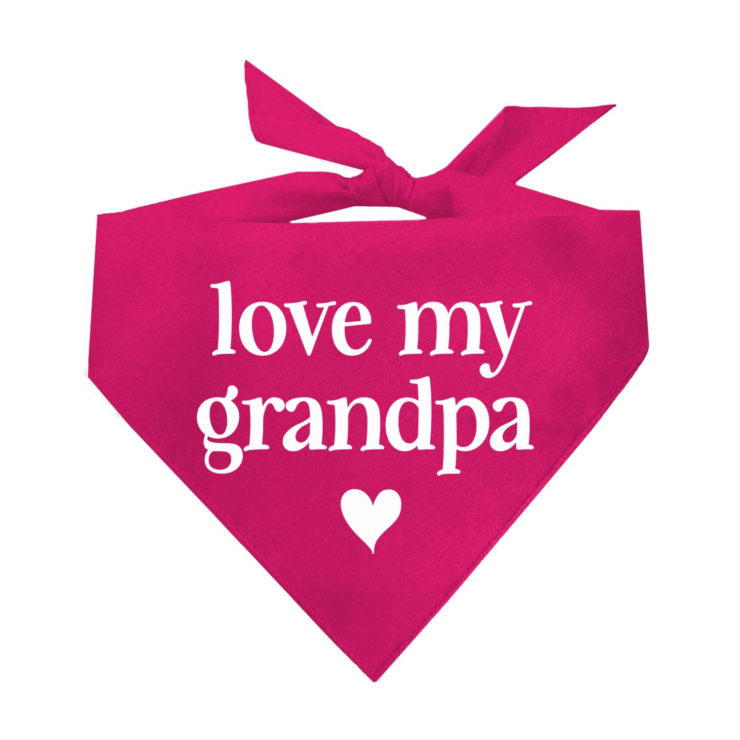 Love My Grandpa Father'S Day, Valentine'S Day Dog Bandana (426 Hot Pink, X-Small)