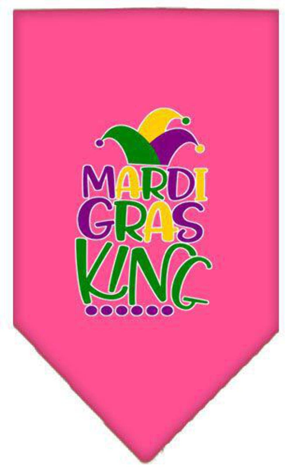 Mirage Pet Products Mardi Gras King Screen Print Mardi Gras Bandana Light Pink Large