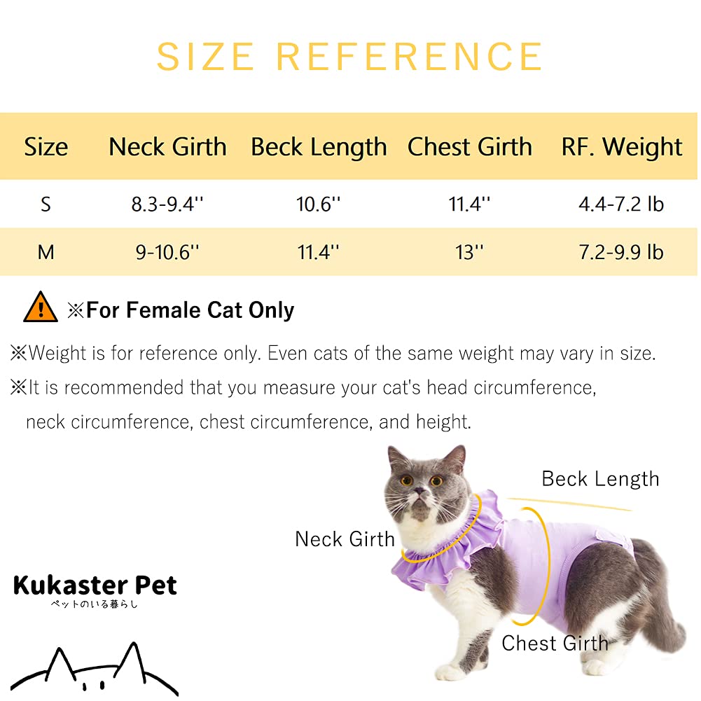 Cat Recovery Suit For Abdominal Wounds And Skin Diseases,Breathable Surgical Recovery Shirt After Surgery Wear Anti Licking Wounds,E-Collar Alternative For Female Cats Kitten(Rsc01-Purple-S)