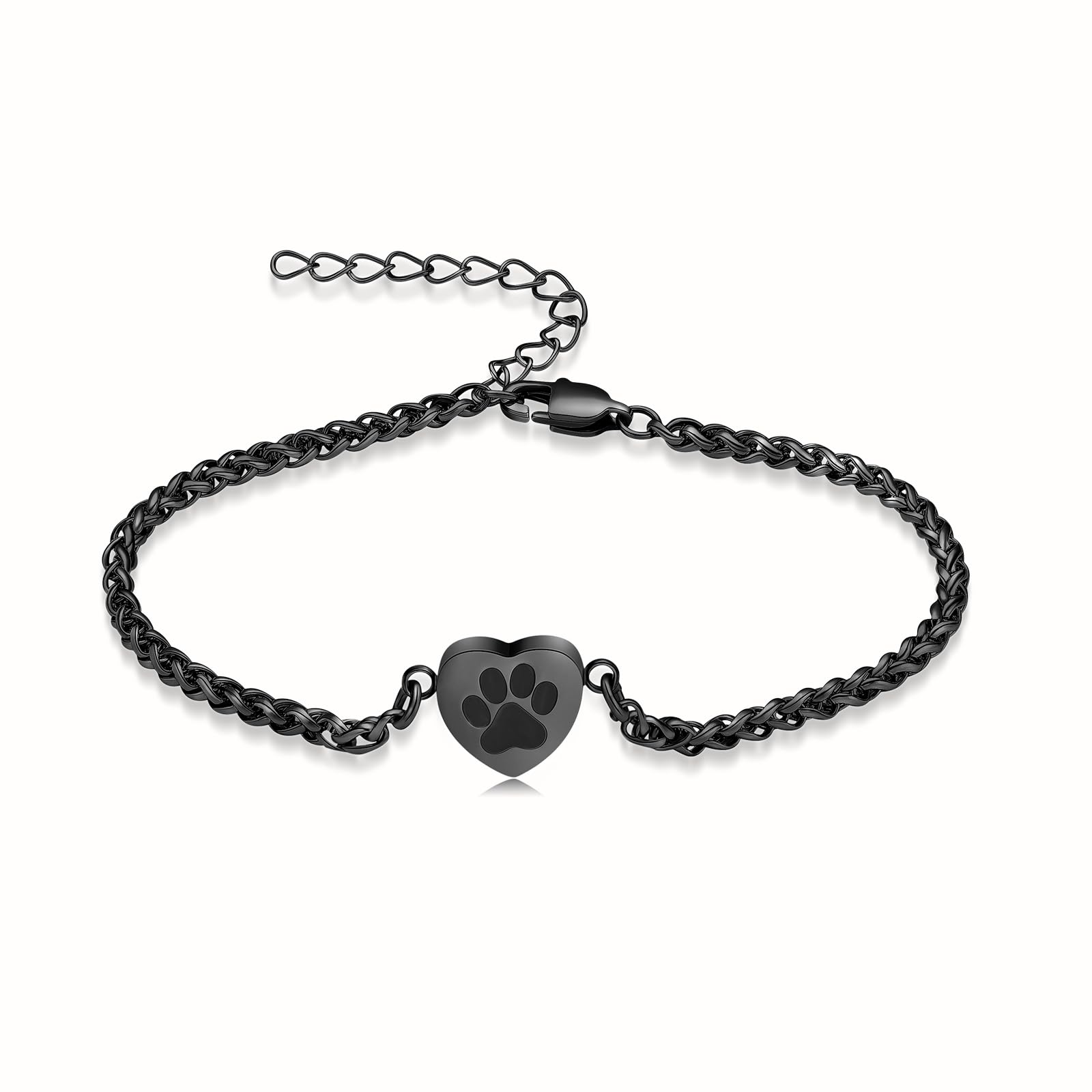 Qgjnsgc Heart Urn Bracelet For Pet Ashes - Paw Print Cremation Bangle Jewelry For Women