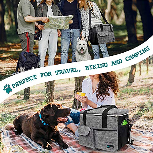 PetAmi Dog Travel Bag, Travel Pet Bag Organizer, Dog Food Travel Bag with Food Container and Bowls, Dog Travel Supplies Gift Acc