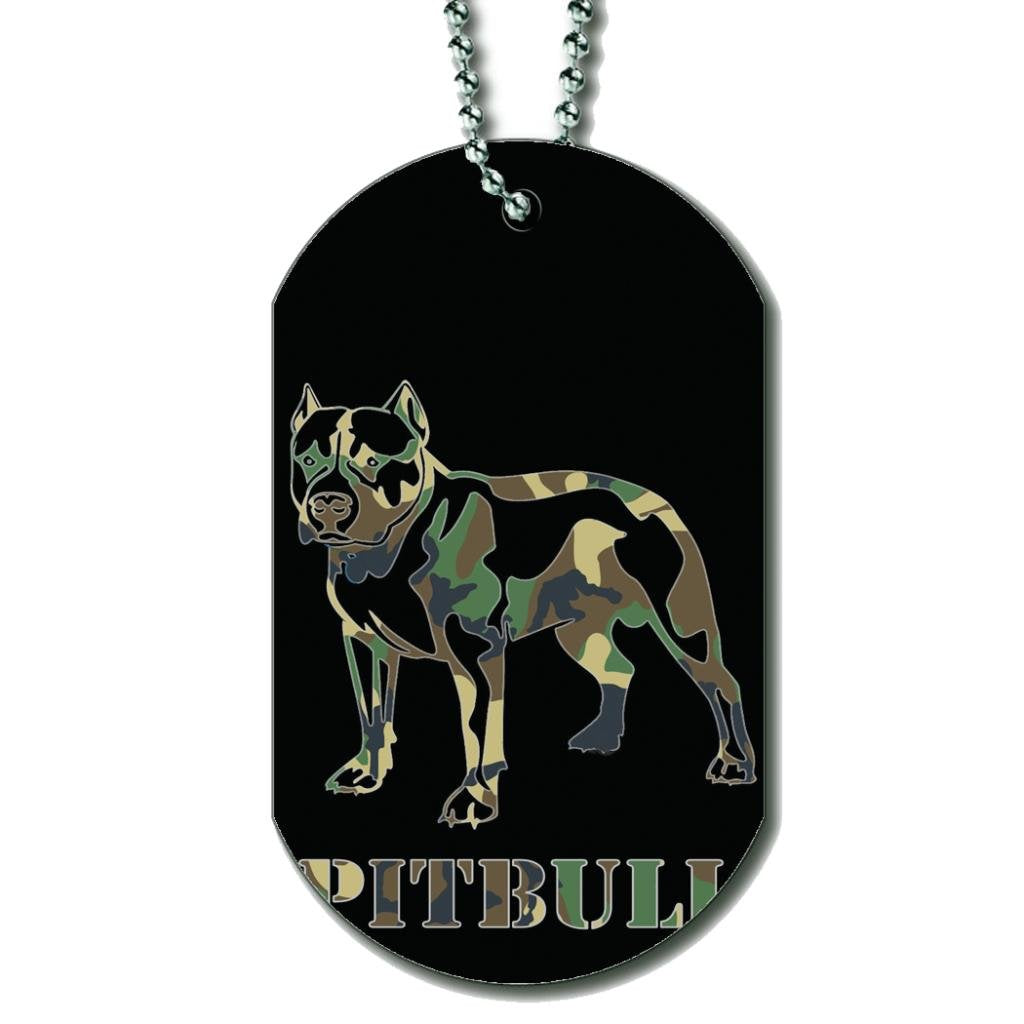 Pitbull Dog Camoflauge - Dog Tag Necklace