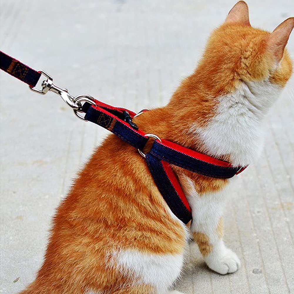 3 Pack Adjustable Cat Harness With Leash Collar Set