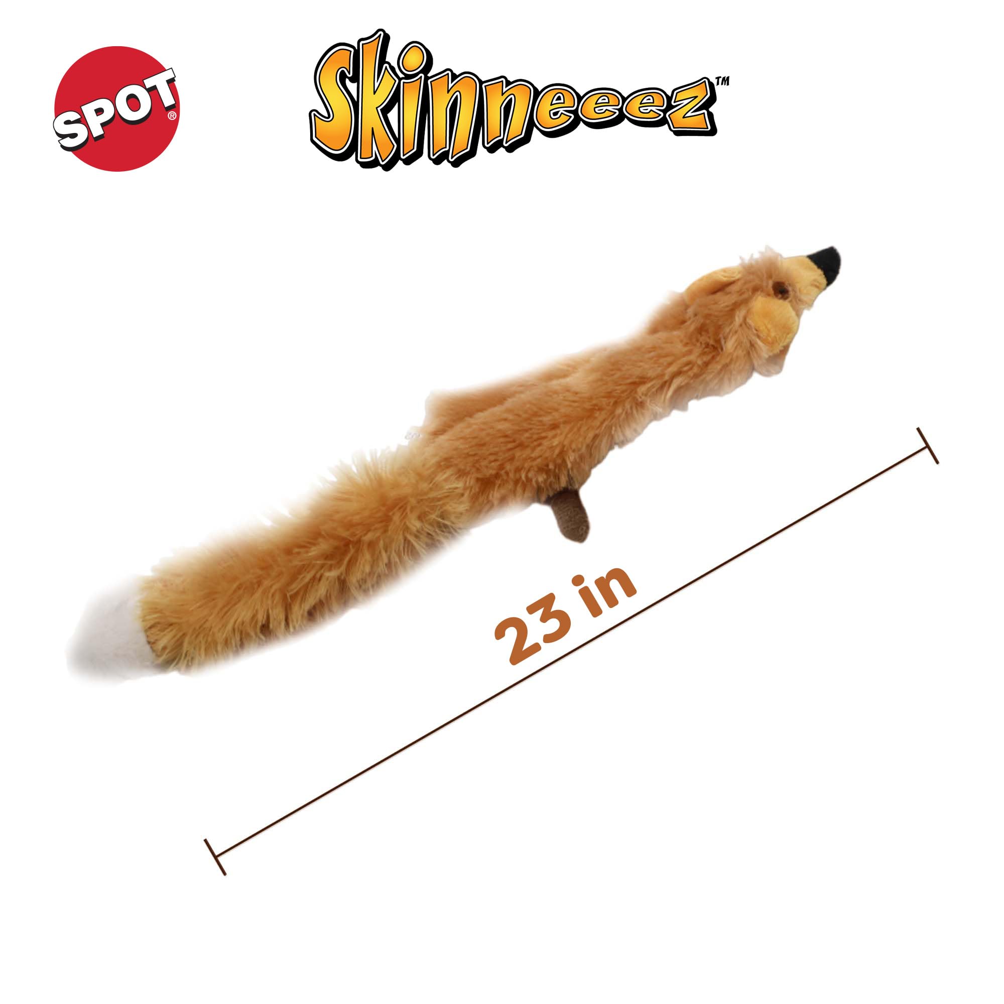 Spot Skinneeez | Stuffless Dog Toy With Squeaker For All Dogs | Tug-Of-War Toy For Small And Large Breeds | 23'' | Fox Design |