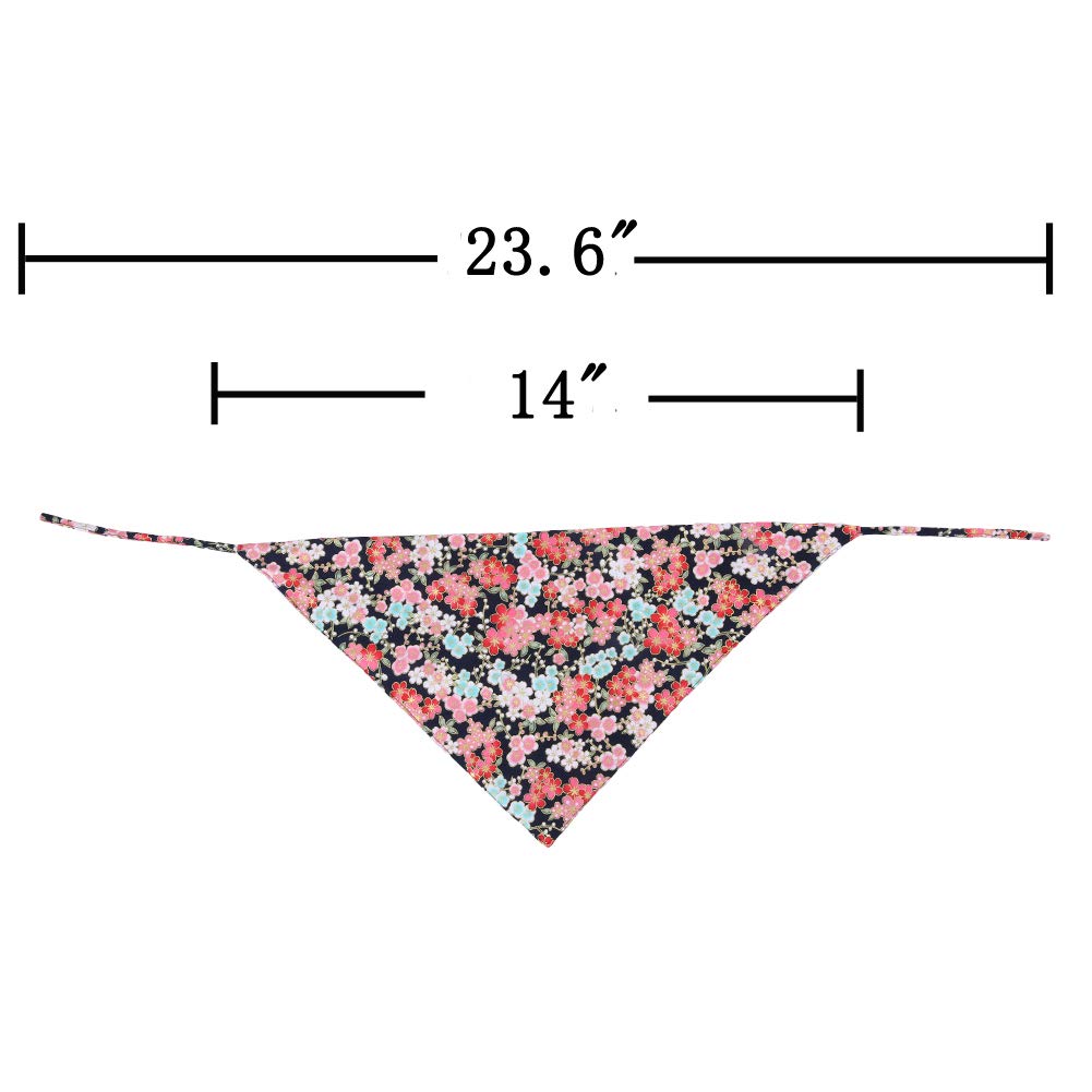 4 Pack Dog Bandanas Triangle Bibs Scarf Accessories Japanese Style Small