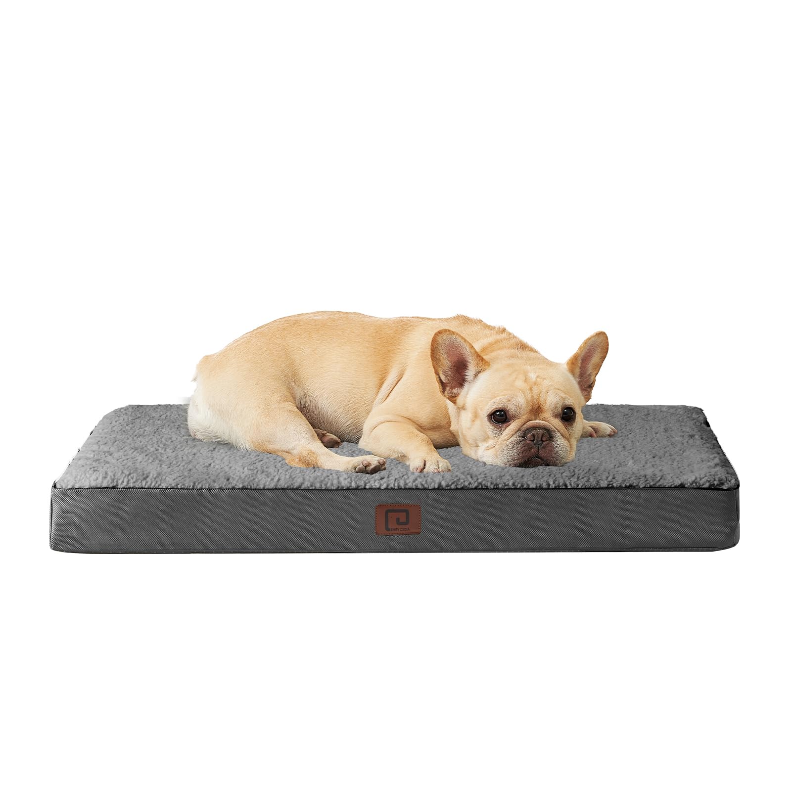 Eheyciga Orthopedic Medium Dog Beds For Small Dogs With Removable Washable Cover For Crate, Grey, 30X20