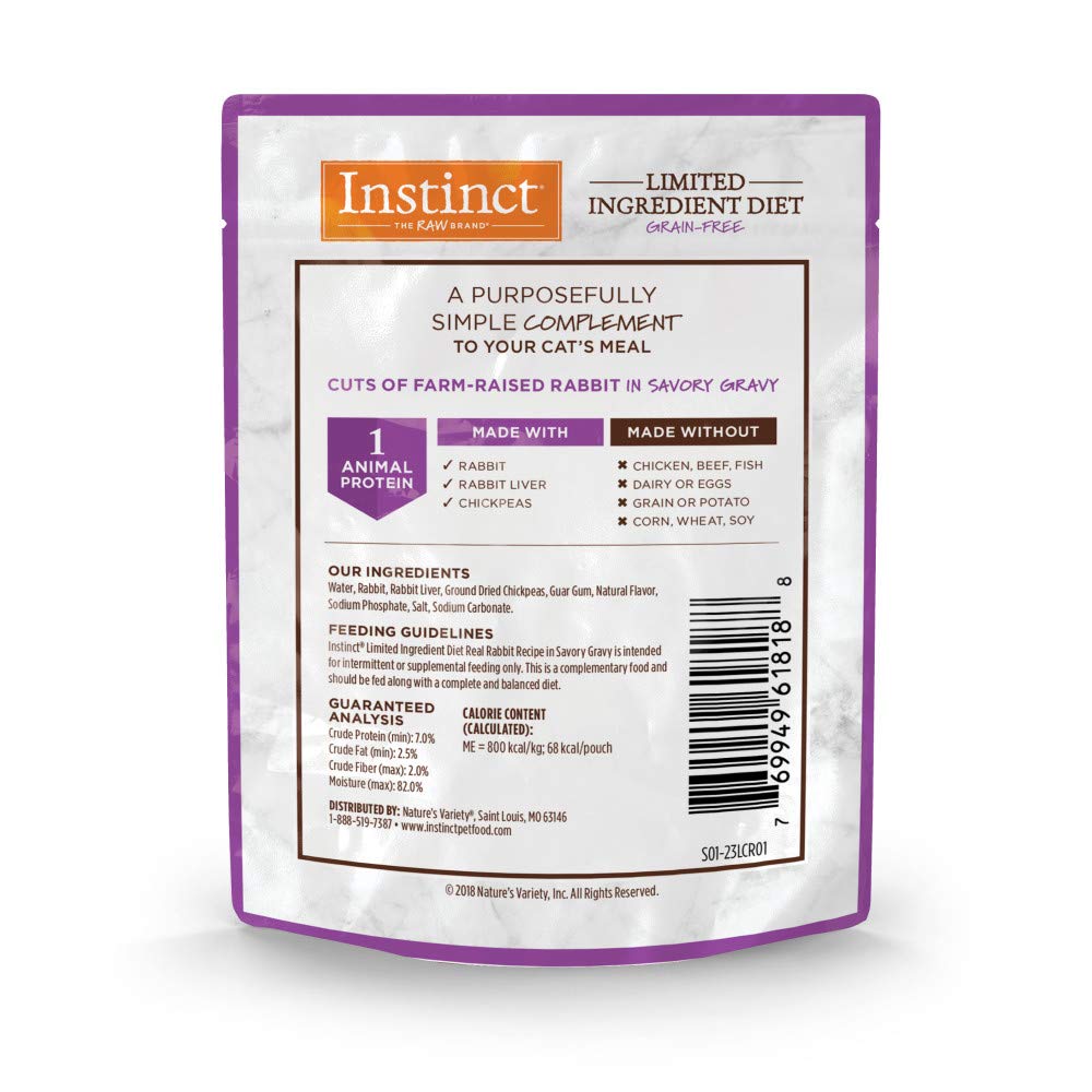 Instinct Limited Ingredient Diet Grain Free Real Rabbit Recipe Natural Wet Cat Food Topper, 3 Ounce (Pack of 24)