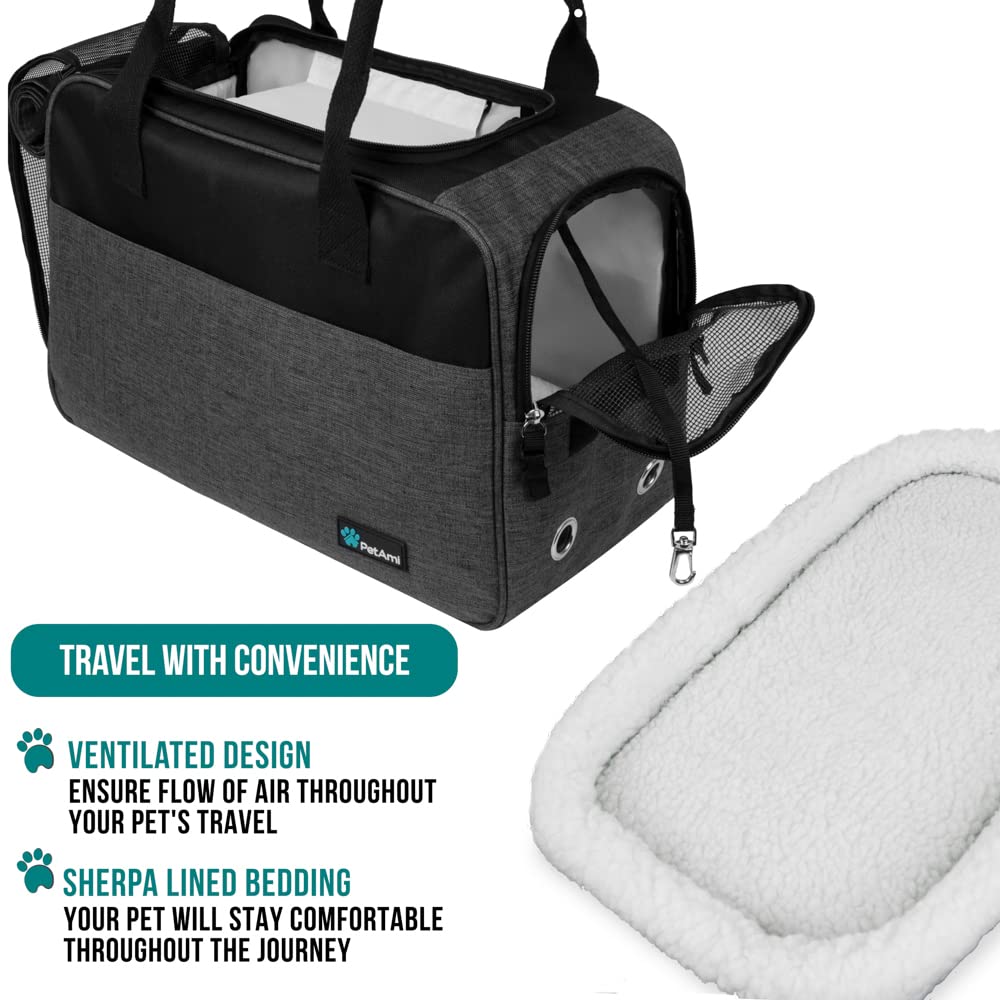 PetAmi Dog Purse Carrier for Small Dogs, Airline Approved Soft Sided Pet Carrier with Pockets, Ventilated Dog Carrying Bag for P