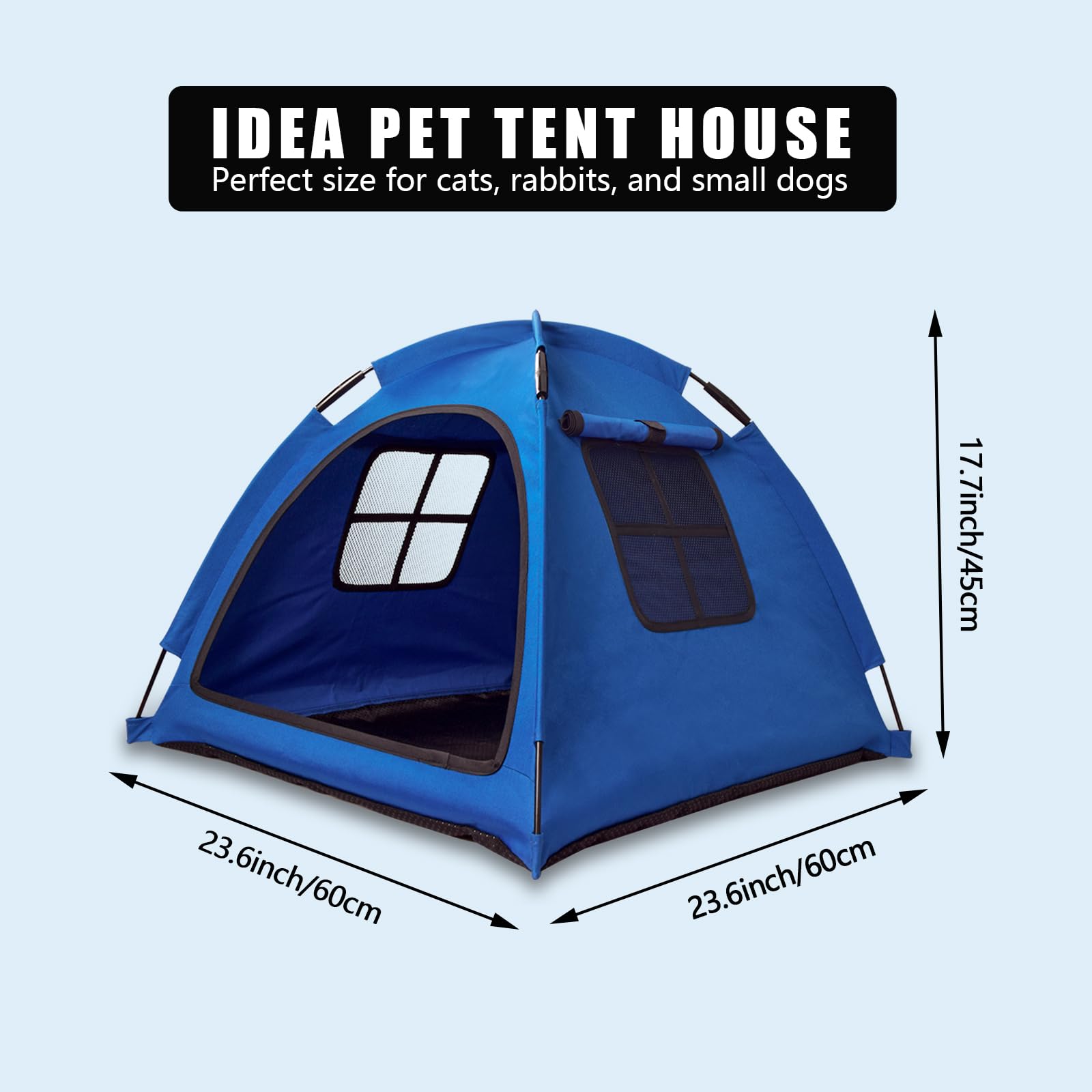 Nockovi Blue Cat Tent House?Cat'S Nest, Portable Indoor/Outdoor Pet Tent House For Cats, Puppies And Other Small Animals