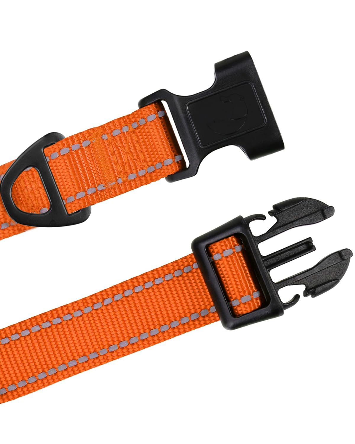 Tagme Reflective Nylon Dog Collars, Adjustable Classic Dog Collar With Quick Release Buckle For Extra Large Dogs, Orange, 1¼' Width