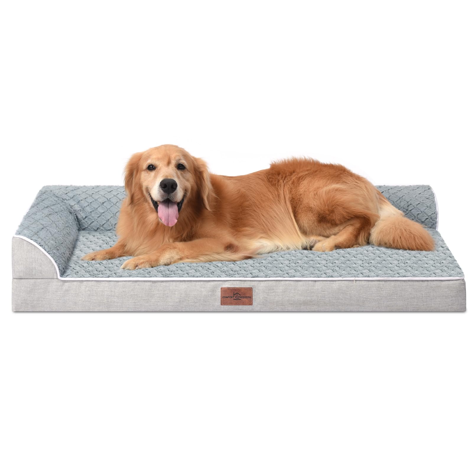 Comfort Expression XL Dog Bed Orthopedic, Extra Large Dog Beds with Comfy Bolsters, Waterproof Dogs Bed, Pet Bed Sofa with Remov