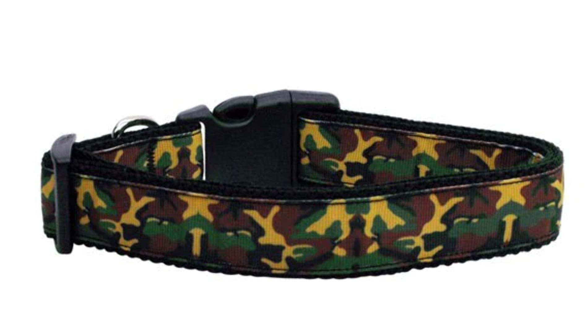 Pet Dog & Cat Nylon Collar or Leash, &quot;Green Camo&quot; MD Narrow Collar
