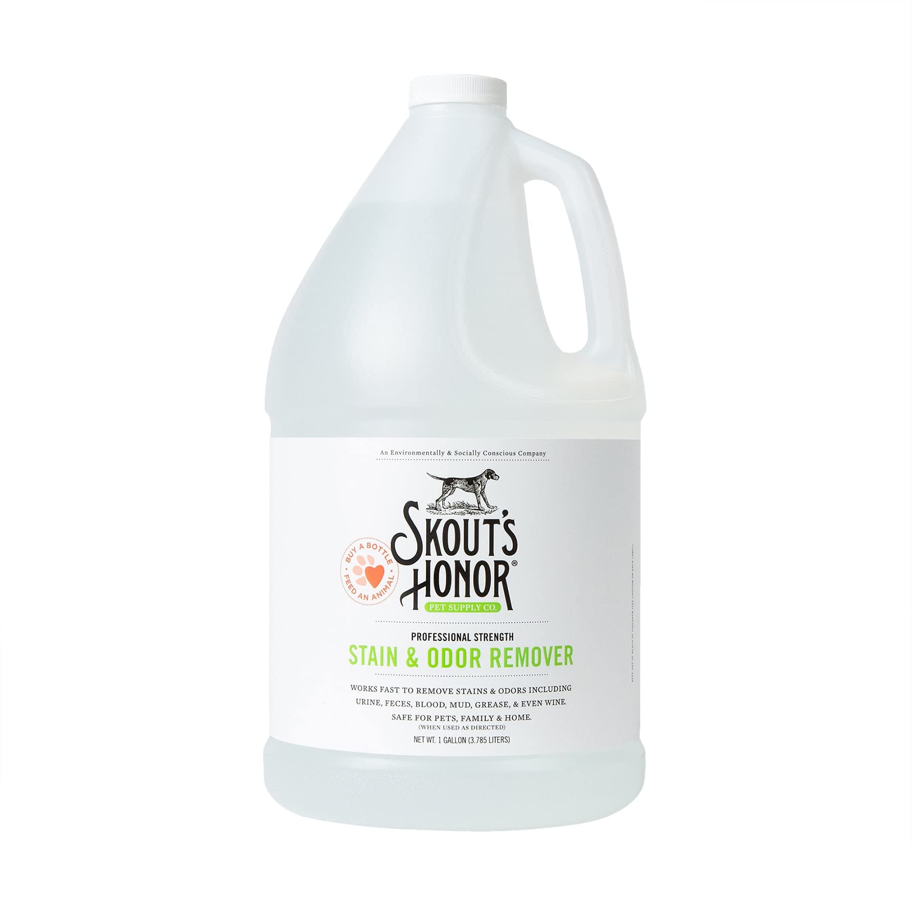 SKOUT'S HONOR: Professional Strength Stain and Odor Remover - Deodorize and Clean Pet Stains, Dog Crates, Carpets, Furniture and