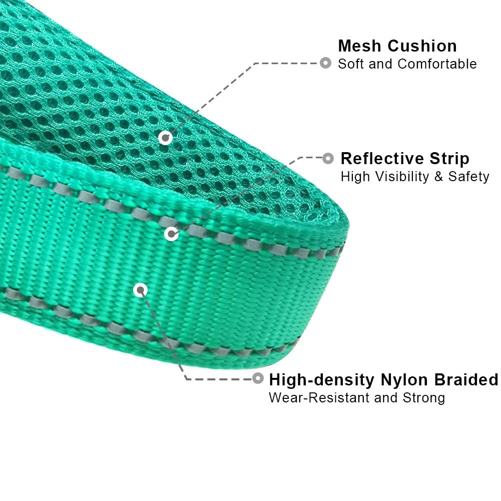 Mycicy Reflective Dog Choke Collar, Soft Nylon Training Slip Collar For Dogs (5/8' W X 15.5' L, Turquoise)