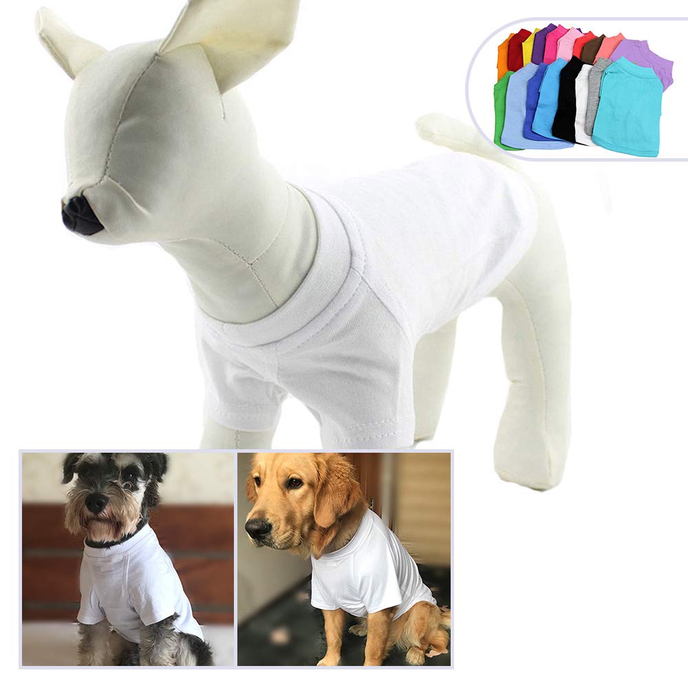 Lovelonglong 2019 Pet Clothing Dog Costumes Dachshund Clothes Blank T-Shirt Tee Shirts For Dachshund Dogs,Corgi 100% Cotton White D-M