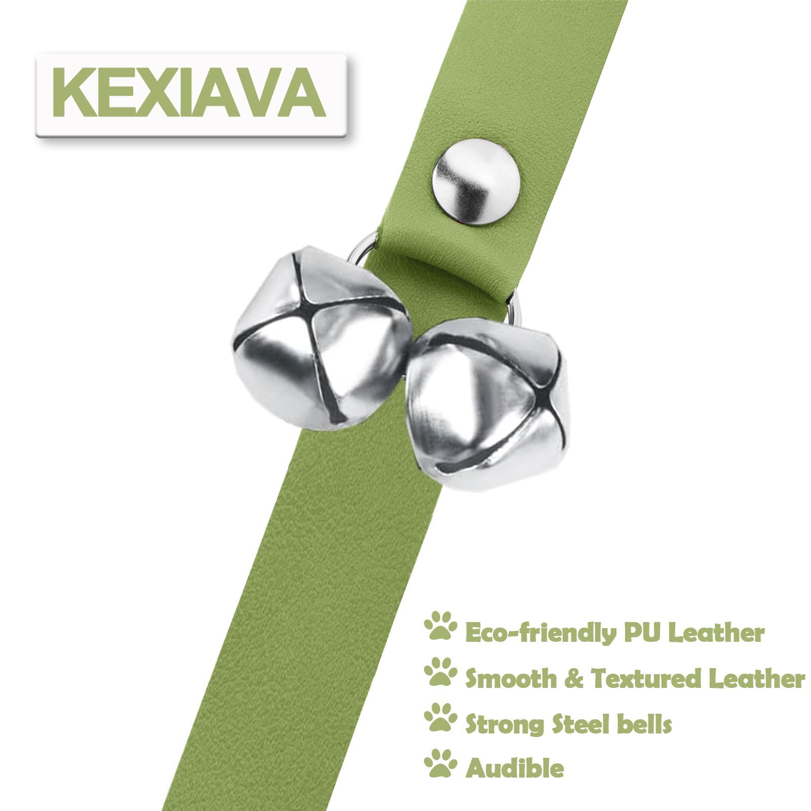 Kexiava Leather Dog Doorbell, Dog Bells To Go Outside Puppy Training Bell For Door Training Bells For Dogs To Ring To Go Potty (
