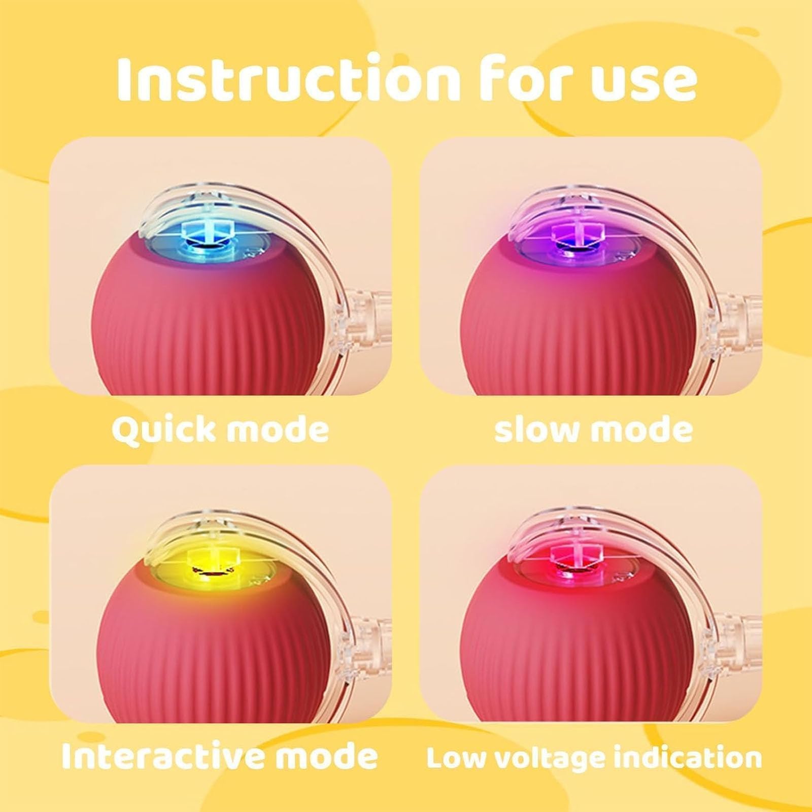 Interactive Cat Toys Ball For Indoor Cats, Interactive Rolling Small Dog Cat Toys Automatic Self Moving, 360,Electric Balls,Fast