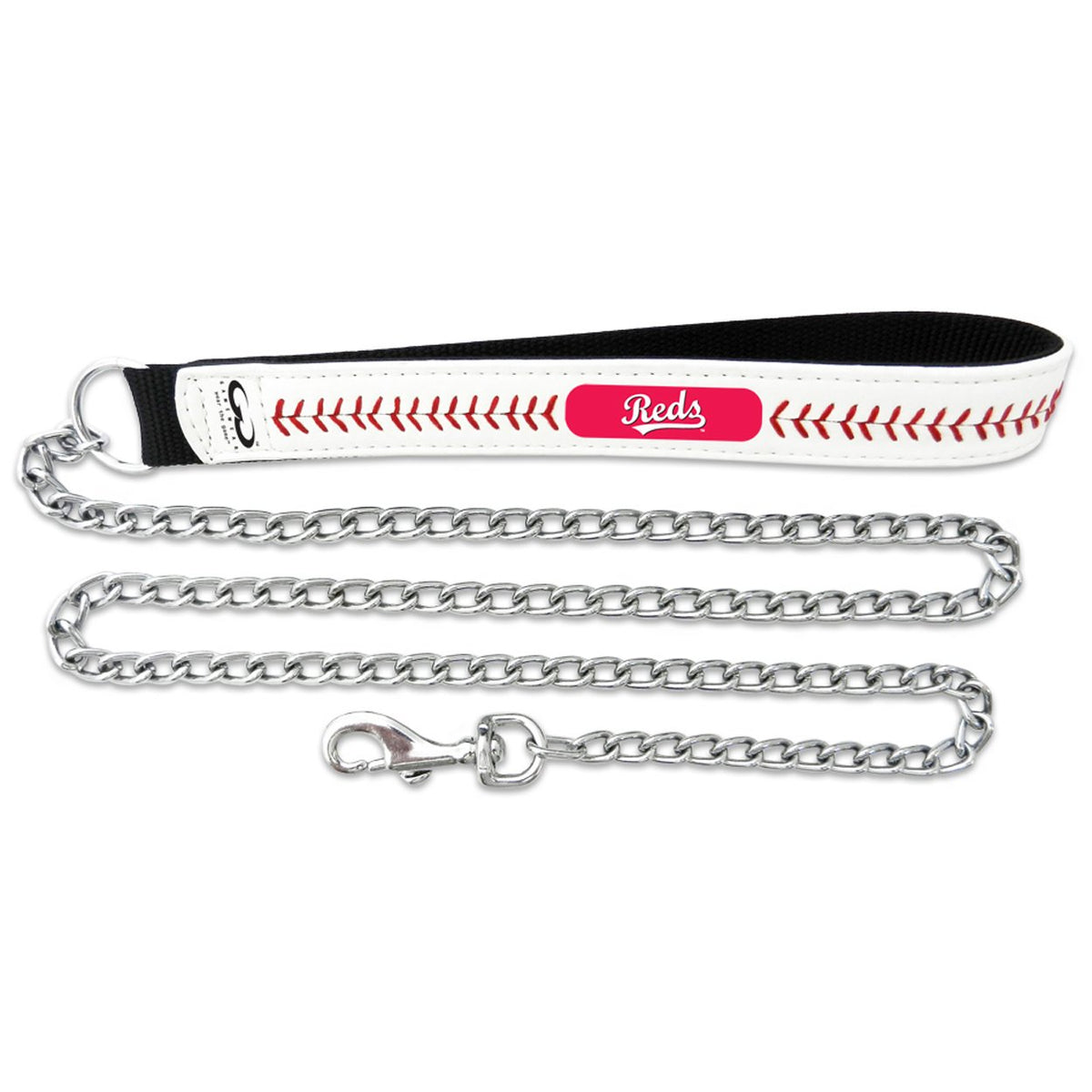 Mlb Cincinnati Reds Baseball Leather Chain Leash, 3.5 Mm