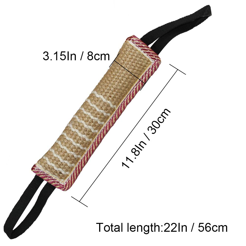 Dog Tug Toy |Tug of War Dog Toy |Jute Bite Pillow with 2 Handles for Puppy Training Interactive Play, Fetch, K9 |Suitable for Sm