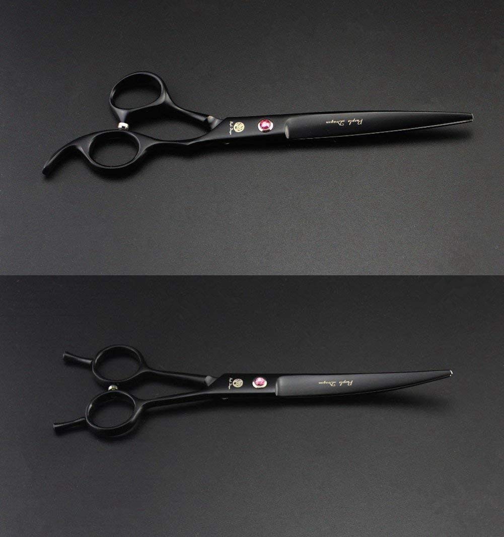 Purple Dragon 7.0 inch Rhinestone Decoration 3PCS Pet Grooming Scissors Dog Hair Cutting & Thinning Shears Set