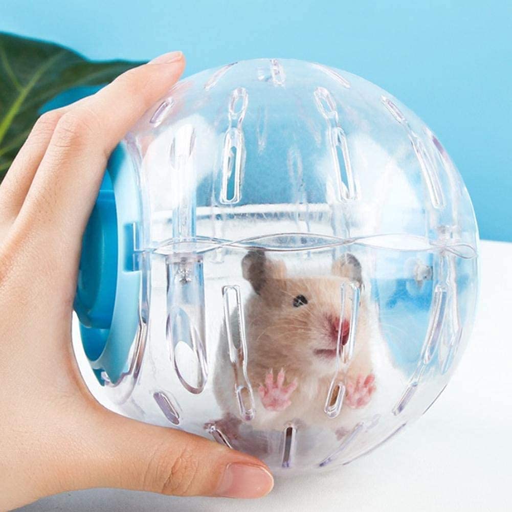 Flash Hamster Ball Crystal 12.5Cm 4.92Inch Running Activity Exercise Ball Toy Transparent Hamster Ball Small Animals Cage Accessories For Small Animals(S, Blue D)