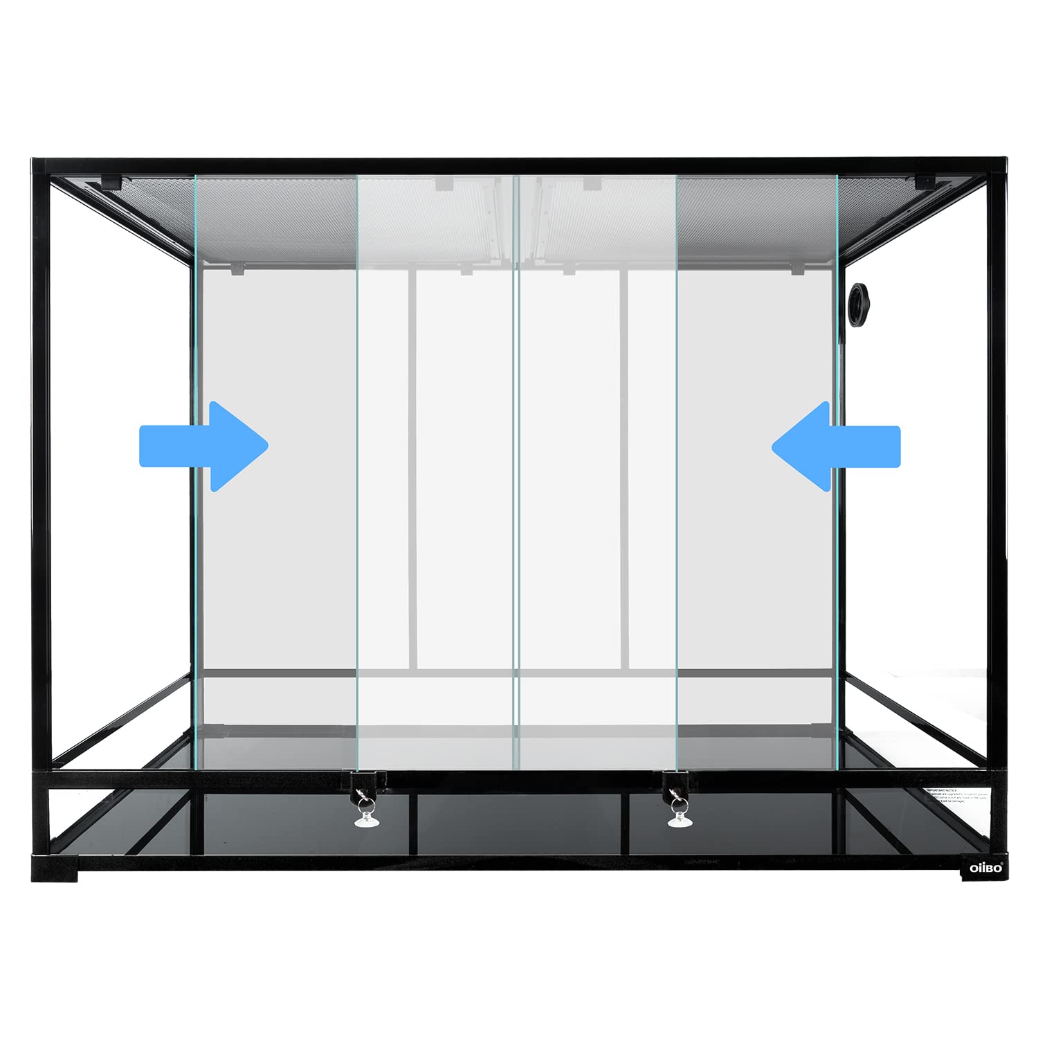 Oiibo 180 Gallon Large Glass Reptile Terrarium, 48'' X 24'' X 36'' Tall & Wide Reptile Tank With Front Opening And Double Slidin