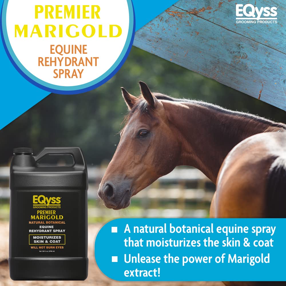 EQyss Premier Marigold Equine Coat Conditioning Spray - Moisturize Horse's Skin & Coat, Add Shine, Detangle, Repel Dirt & Dust,