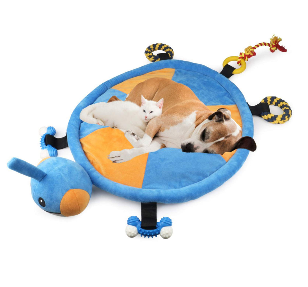 Idepet Dog Play Mat,Puppy Toy Mat With Chew Toys Multiple Dog Puzzle Interactive Toy Pet Playing Mat For Small Medium Dogs Cats,