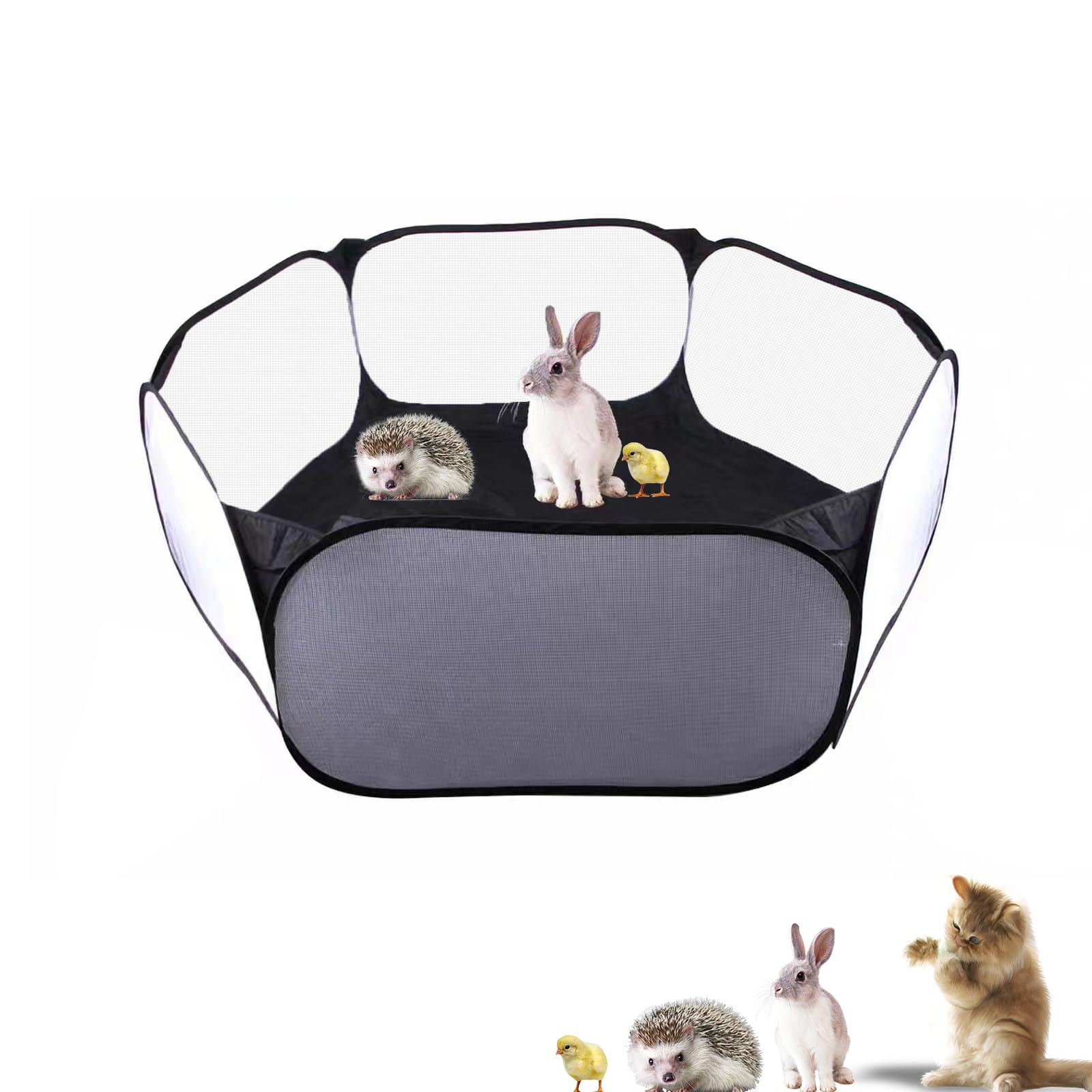 Small Animals Playpen, Portable Pop-Up Open Interactive Pet Tent, Indoor Outdoor Fence For Rabbits, Guinea Pig, Hamster, Chinchi
