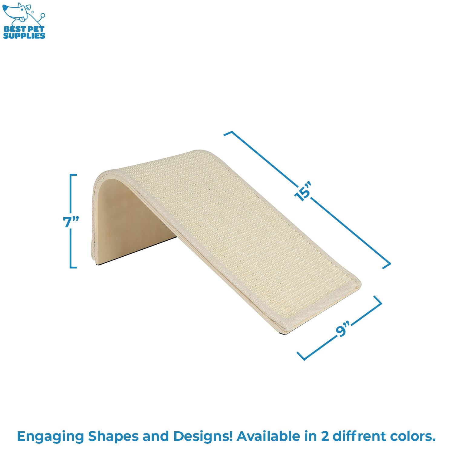 Best Pet Supplies Catify Sloped Sisal Cat Scratchers For Indoor Cats, Climbing Ramp Fun And Interactive Indoor Play, Supports Natural Pet Behaviors, Heavy Duty - Cream