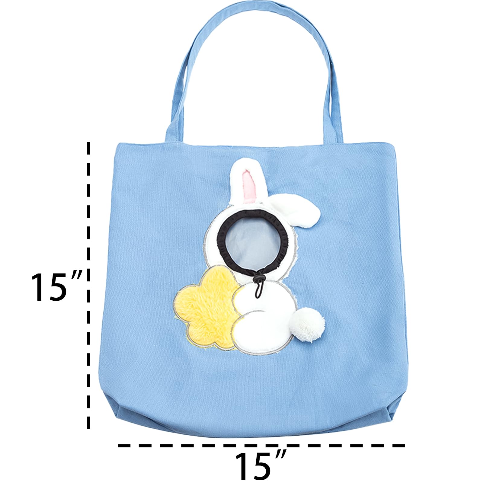 Pet Canvas Shoulder Carrying Bag, Cute Rabbit Shaped Cat Carrier, S Size Portable Kitten & Puppy Tote, Cozy Carriers For Small D