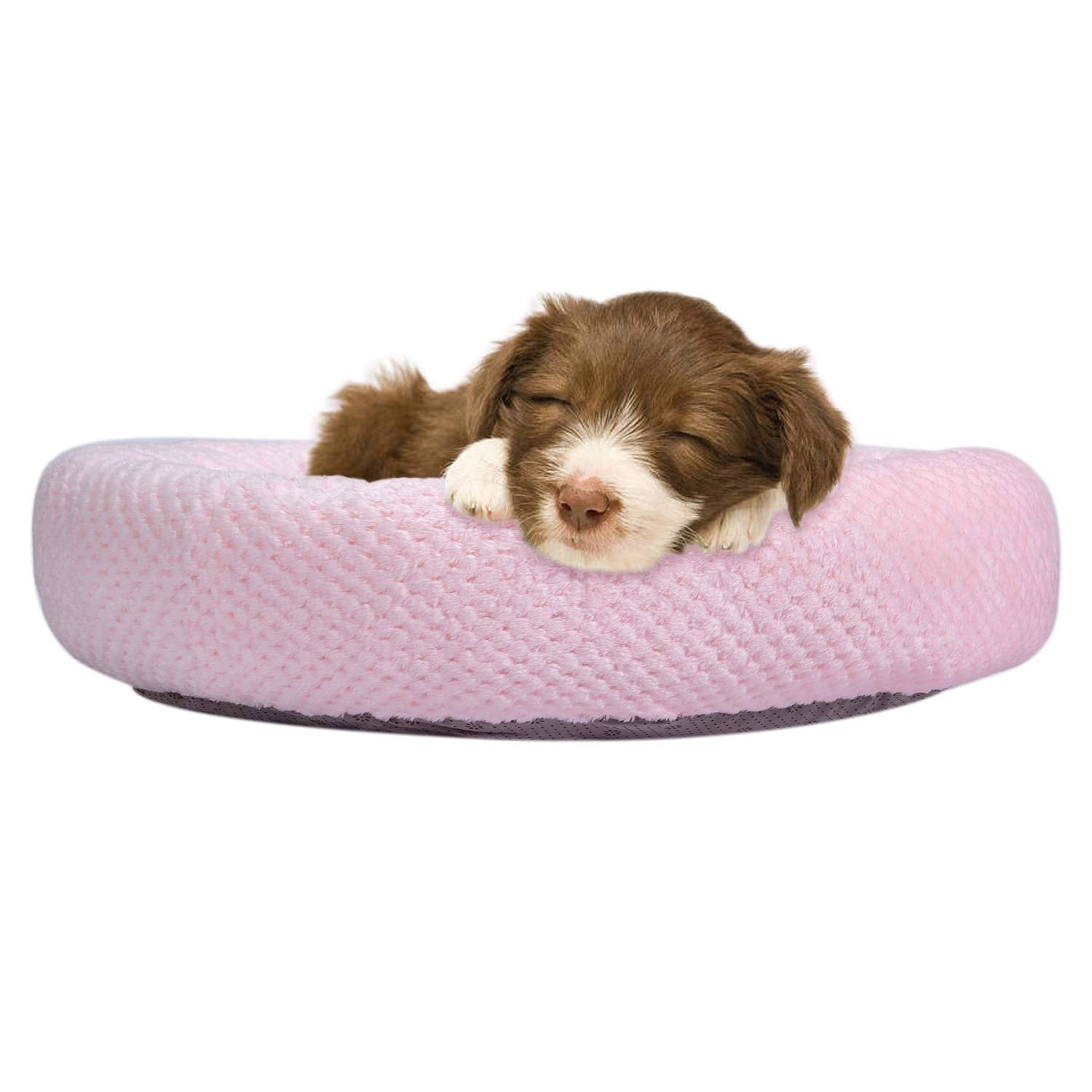 Wonder Miracle Fuzzy Deluxe Pet Beds, Super Plush Dog Or Cat Beds Ideal For Dog Crates, Machine Wash & Dryer Friendly (24' X 24', Pink)