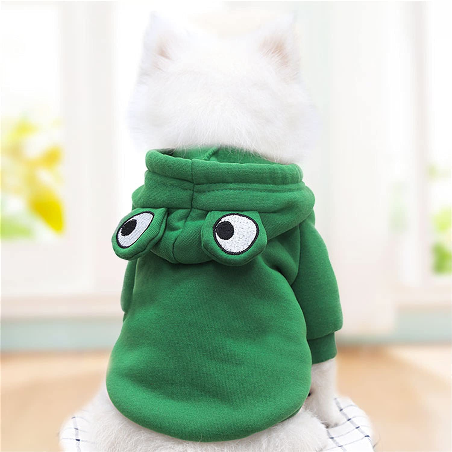 Frieyss Cute Green Dog Hoodie Clothes Costume Dog Fleece Sweater For Dogs Puppy Coat Dog Warm Clothe (Green, Xx-Large)