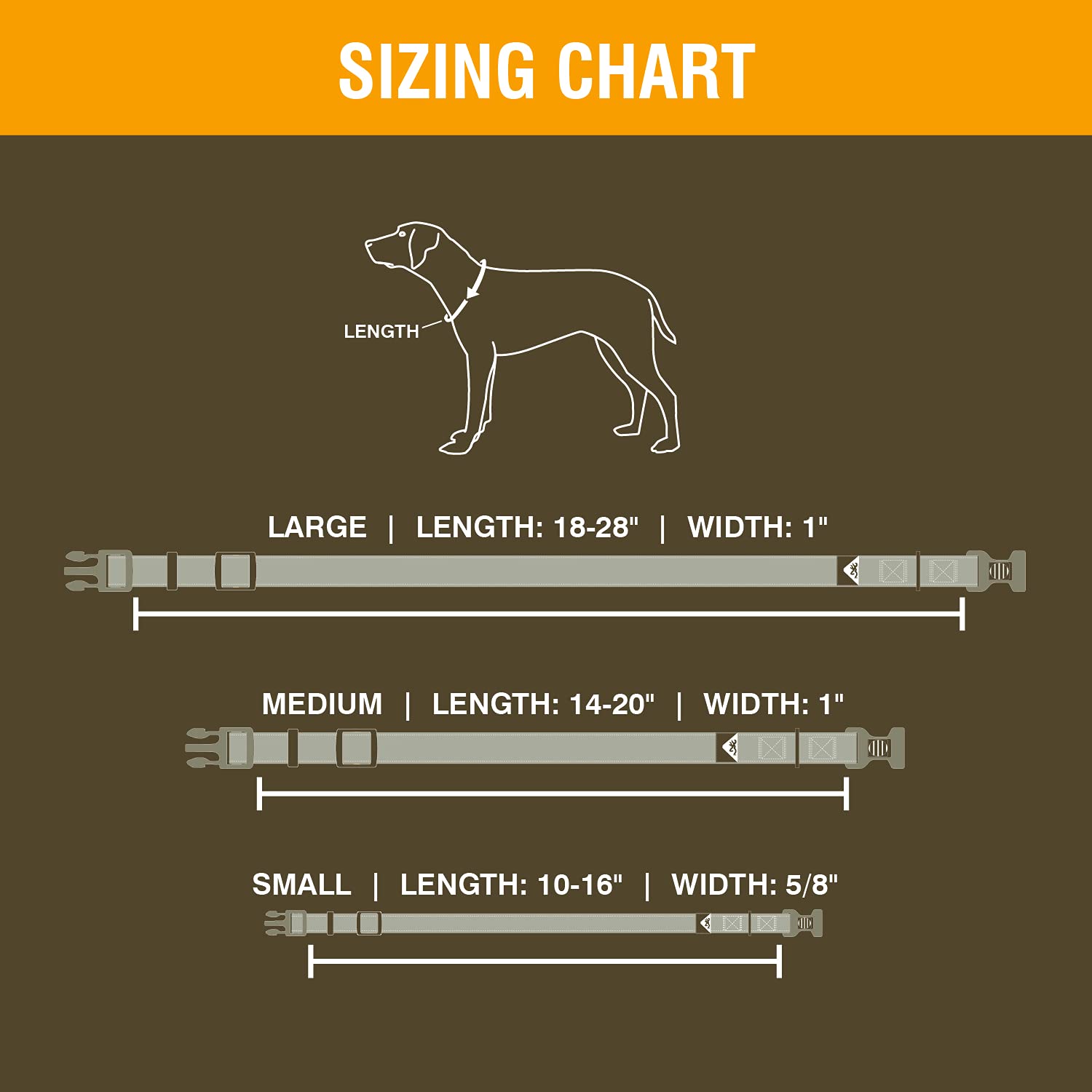 Browning Classic Preformance Webbing Pet Collar, Fully Adjustable, Available In Solid Colors And Camo Patterns, Ovix Camo, Mediu