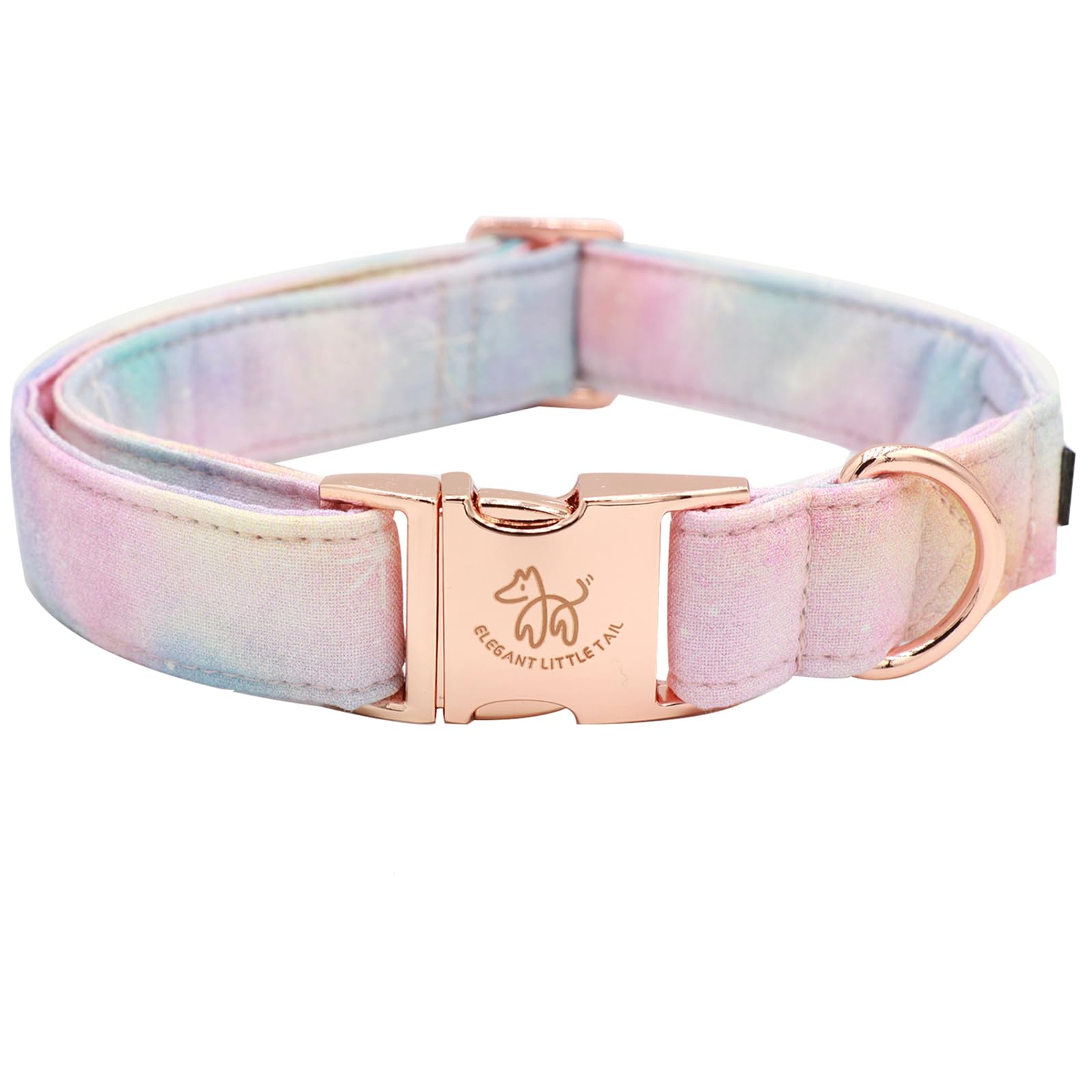 Elegant Little Tail Cotton Dog Collar - Colorful Summer Collar With Metal Buckle For Large Dogs